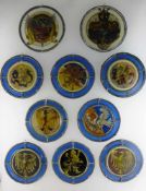 Sammlung Wappenscheiben, Schweiz 18./19.Jh., bleigefasstes Glas mit farbigenDarstellungen, u.a.