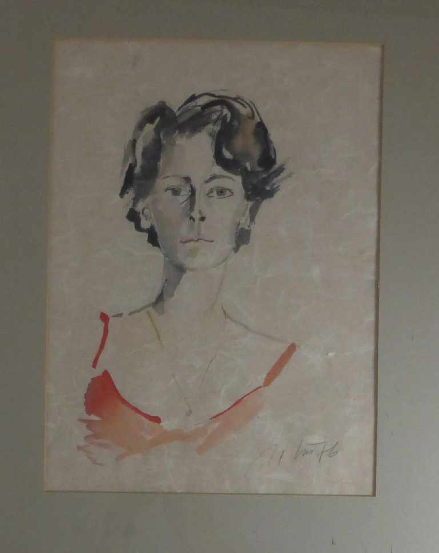 Relin, Veit (1926 Linz - 2013 Ochsenfurt), Aquarell, Portrait einer Dame, sign. u. dat.1976, u.PP