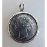 Indien - East India Company, 1 Rupie, Silber, 1840 Queen Victoria, als Schmuckanhänger- - -18.00 %