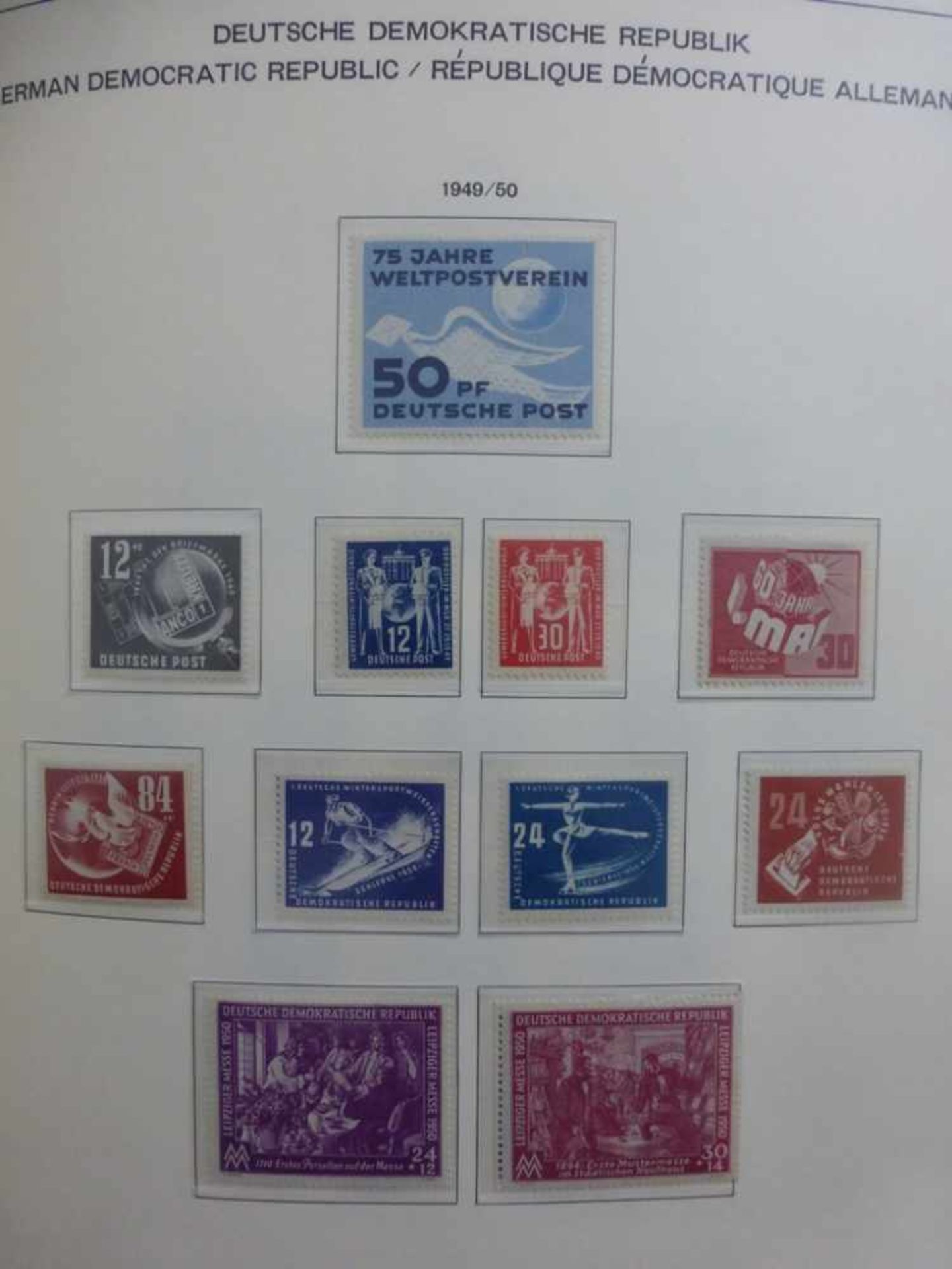 Briefmarken Sammlung DDR 1949/50 - 1990, komplett ** in 3 Schaubek Alben, schöne saubereSammlung, - Bild 3 aus 4