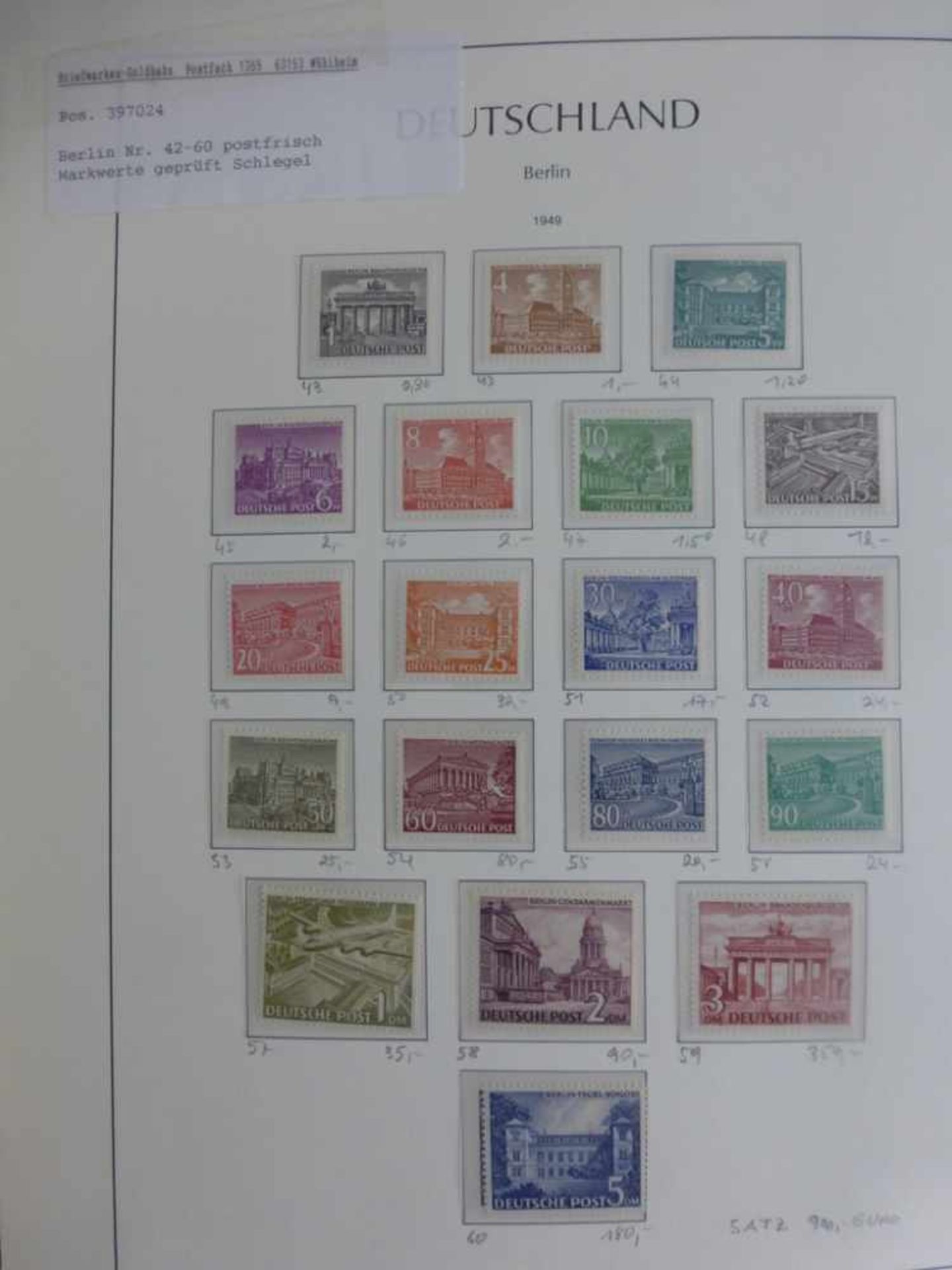 Briefmarken Sammlung Berlin, 1948 - 1990 komplett **, auf Lindner / LeuchtturmVordruckblätter, - Image 3 of 4