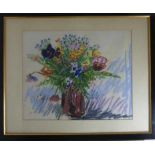 Relin, Veit (1926 Linz - 2013 Ochsenfurt), Pastell, Gartenblumen in einer Vase, sign. u.dat. 1989,