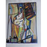 Abstrakte Tuschezeichnung, aquarelliert, sign. H. Laureus, 30cm x 23cm- - -18.00 % buyer's premium