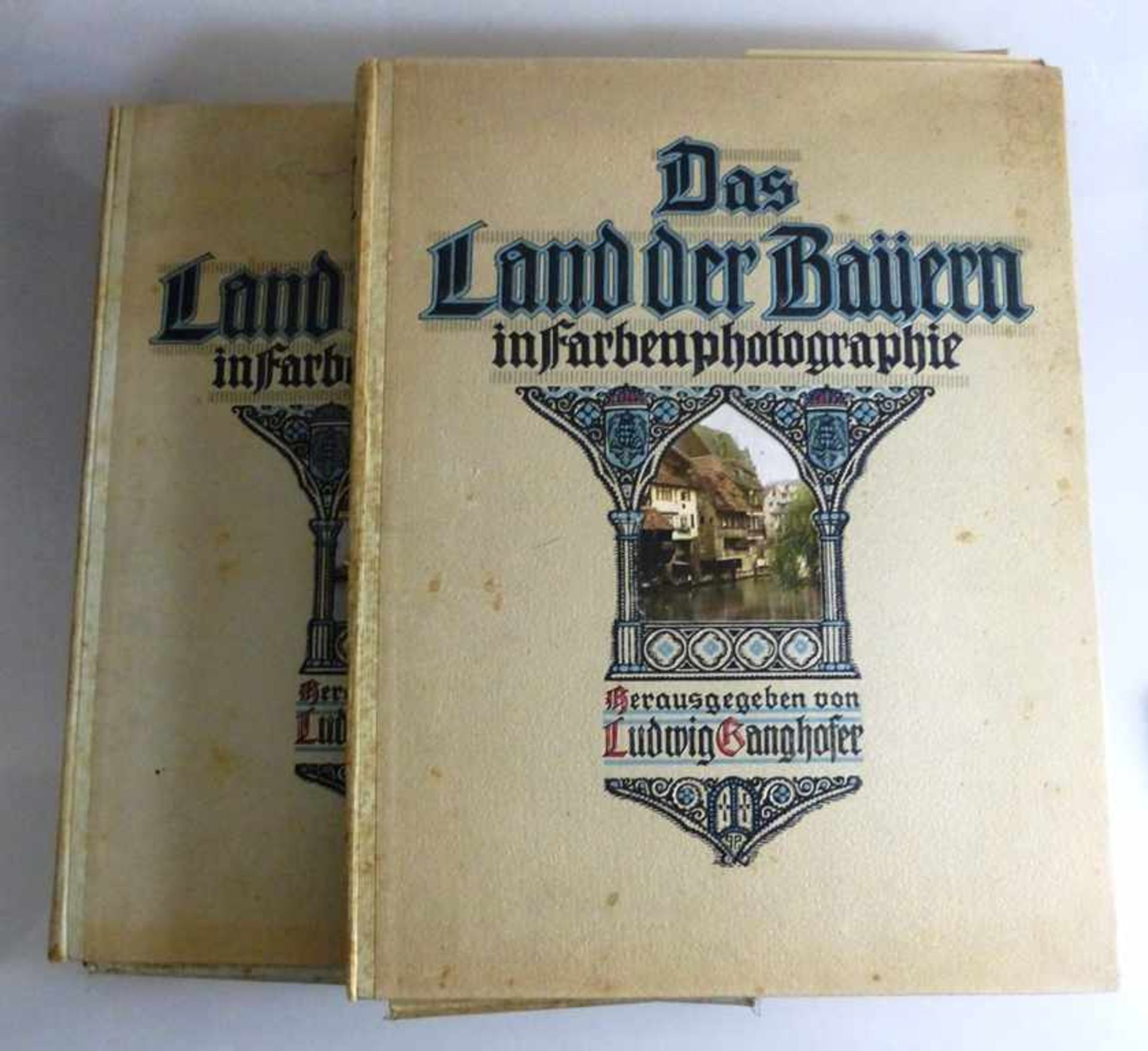 Ganghofer, Ludwig - "Das Land der Bayern in Farbenphotographie", 2 Bildmappen, BandIV./V., 1919, mit