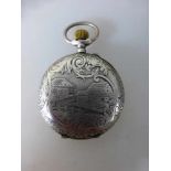 Taschenuhr, Silber 800, Zylinderwerk, wohl Spanien, bez. Echappement Roskopf, Zifferblatthaarrissig,