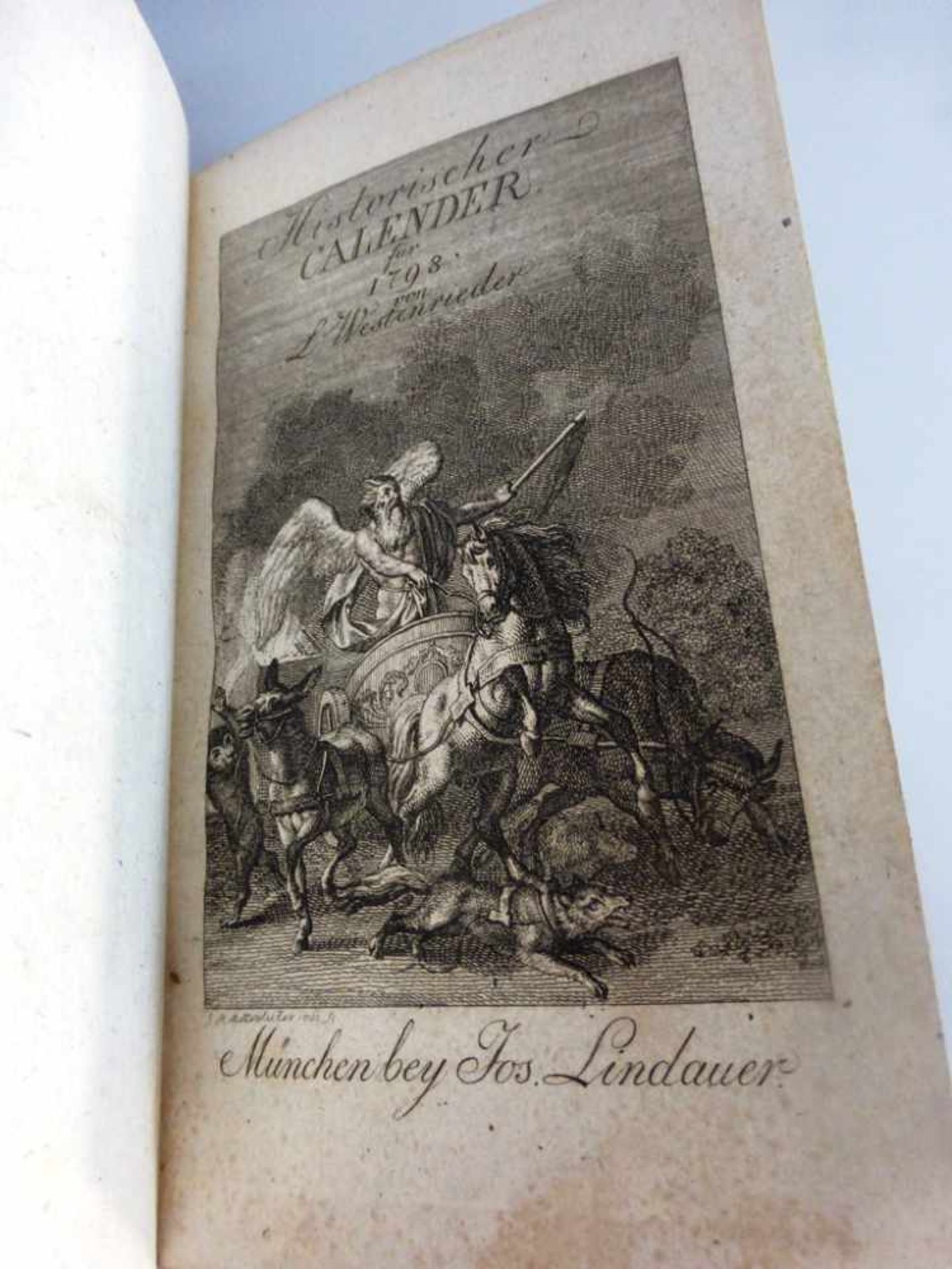 Westenrieder / München - Historischer Kalender für 1798, Ledereinband, 358 Seiten- - -18.00 % - Bild 2 aus 2