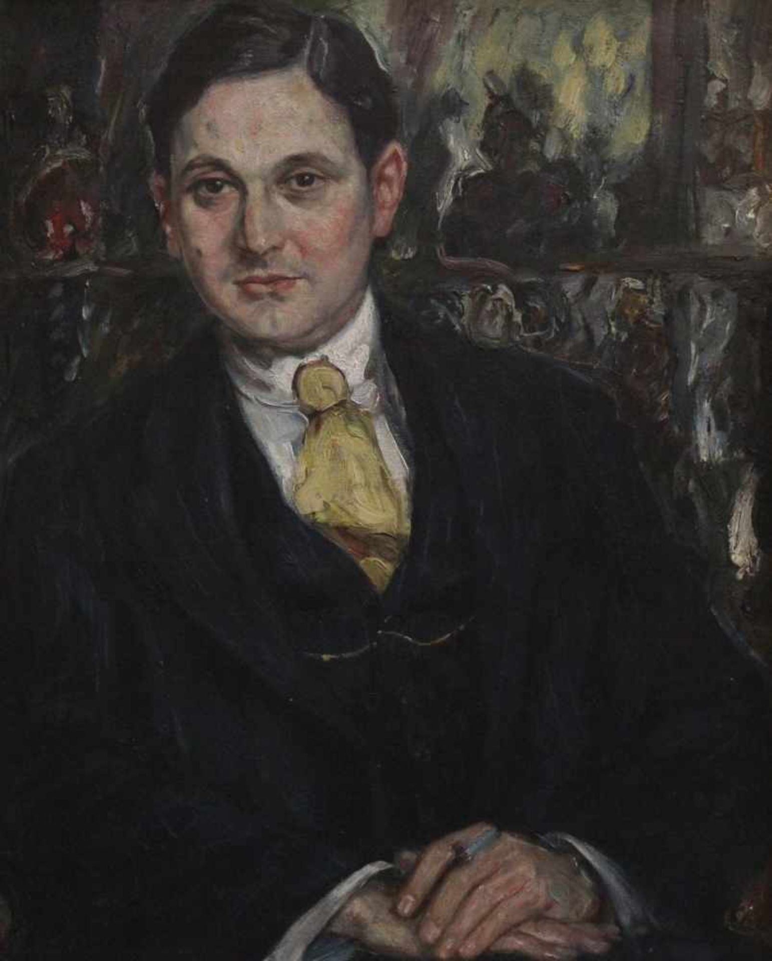 Gemälde - Igo Pötsch (1884 Graz - 1943 Wien) "Junger Herr mit gelber Krawatte", l.u. signiert und