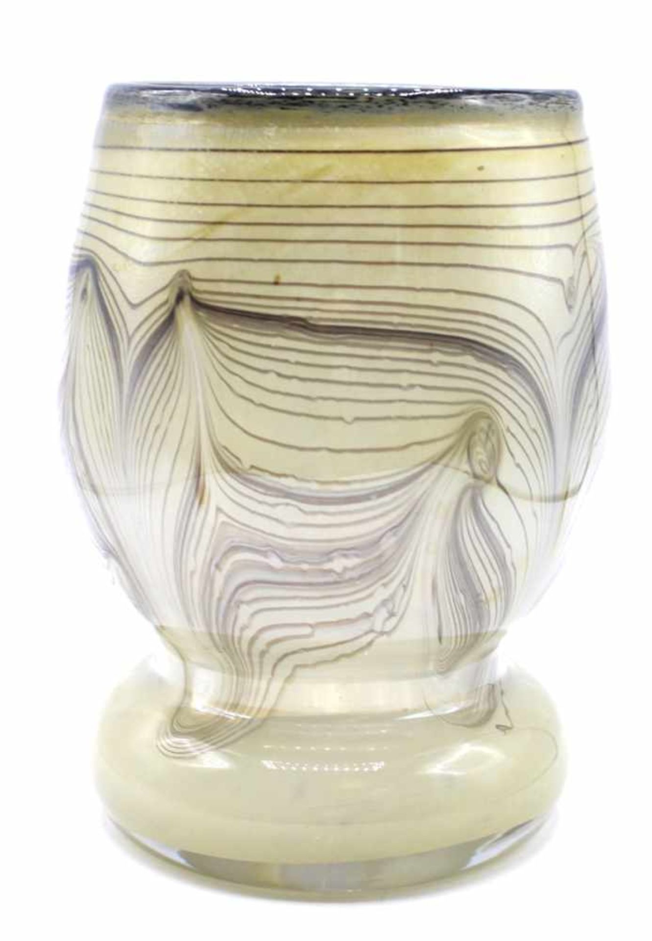 Vase - Glashütte Eisch (Frauenau) signiert Eisch und datiert 82, farbloses Glas mit