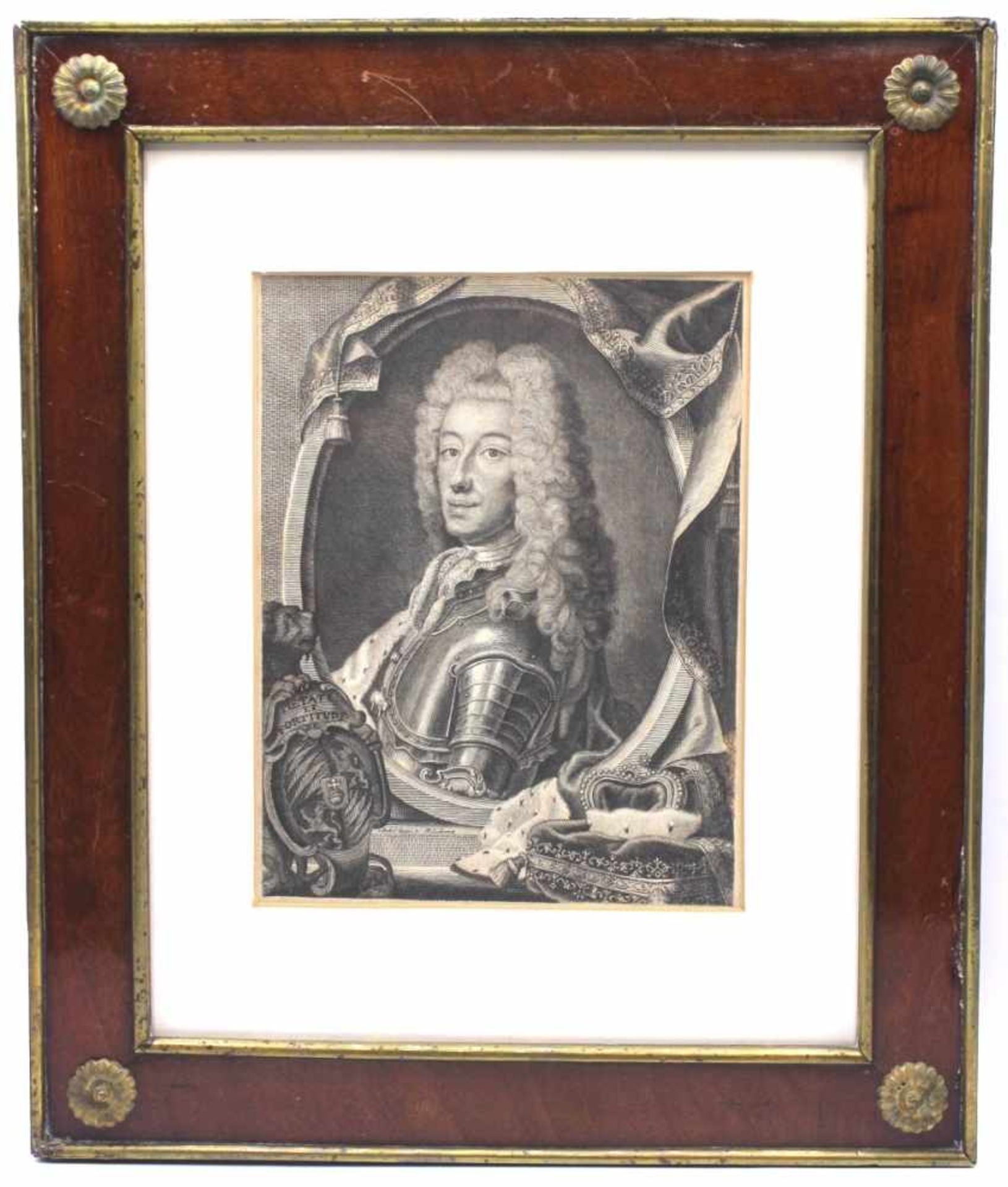 Kupferstich - Andreas Geyer (Augsburg - 1729 Regensburg) "Brustbild Karl Albert", 18x14 cm,