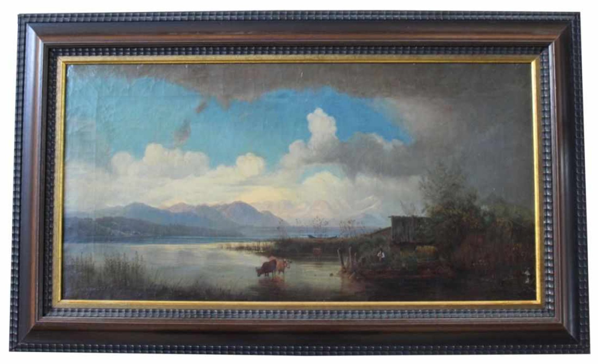 Gemälde - Eduard I SCHLEICH attr. (1812 Schloss Haarbach -1874 München) "Am Starnberger See", Öl auf