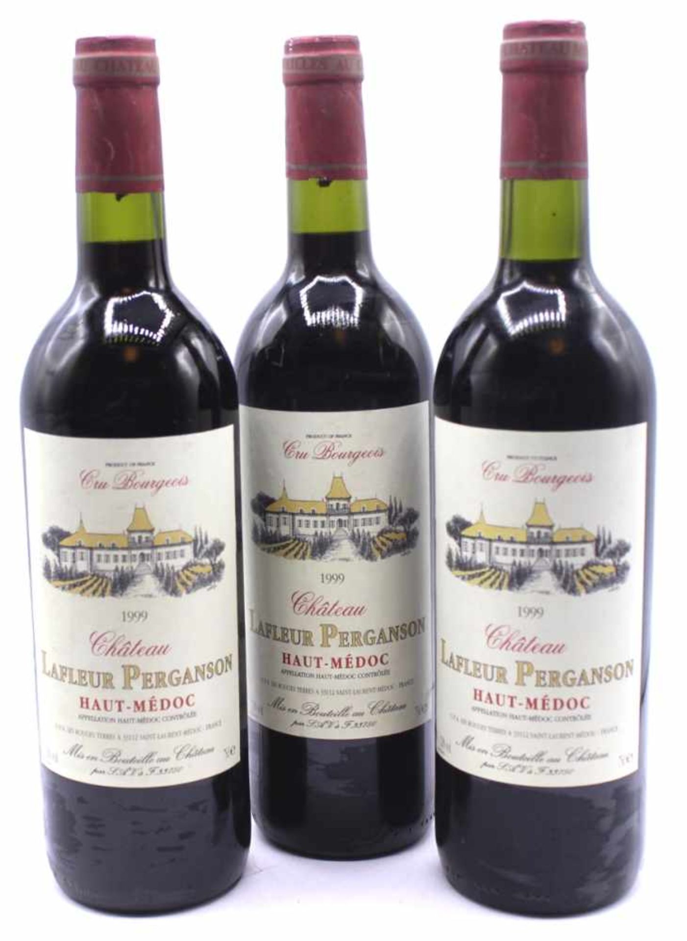 3 Flaschen Wein - Cru Bourgeois Chateau 1999, LAFLEUR PERGANSON, HAUT-Medoc, Appellation Haut-