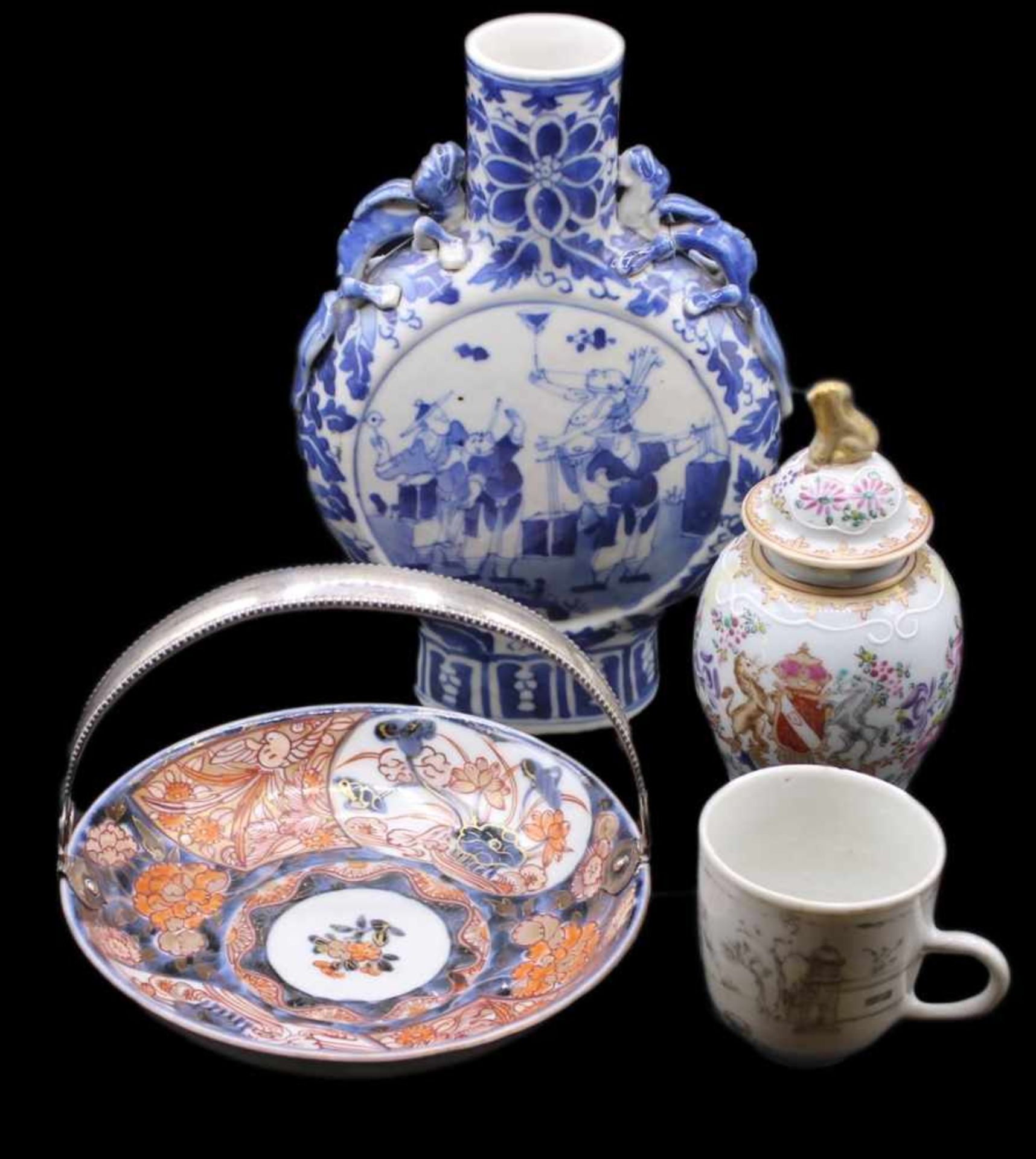 Lot Porzellan - wohl China 19.Jahrhundert und später Porzellan bunt staffiert, bestehend aus: