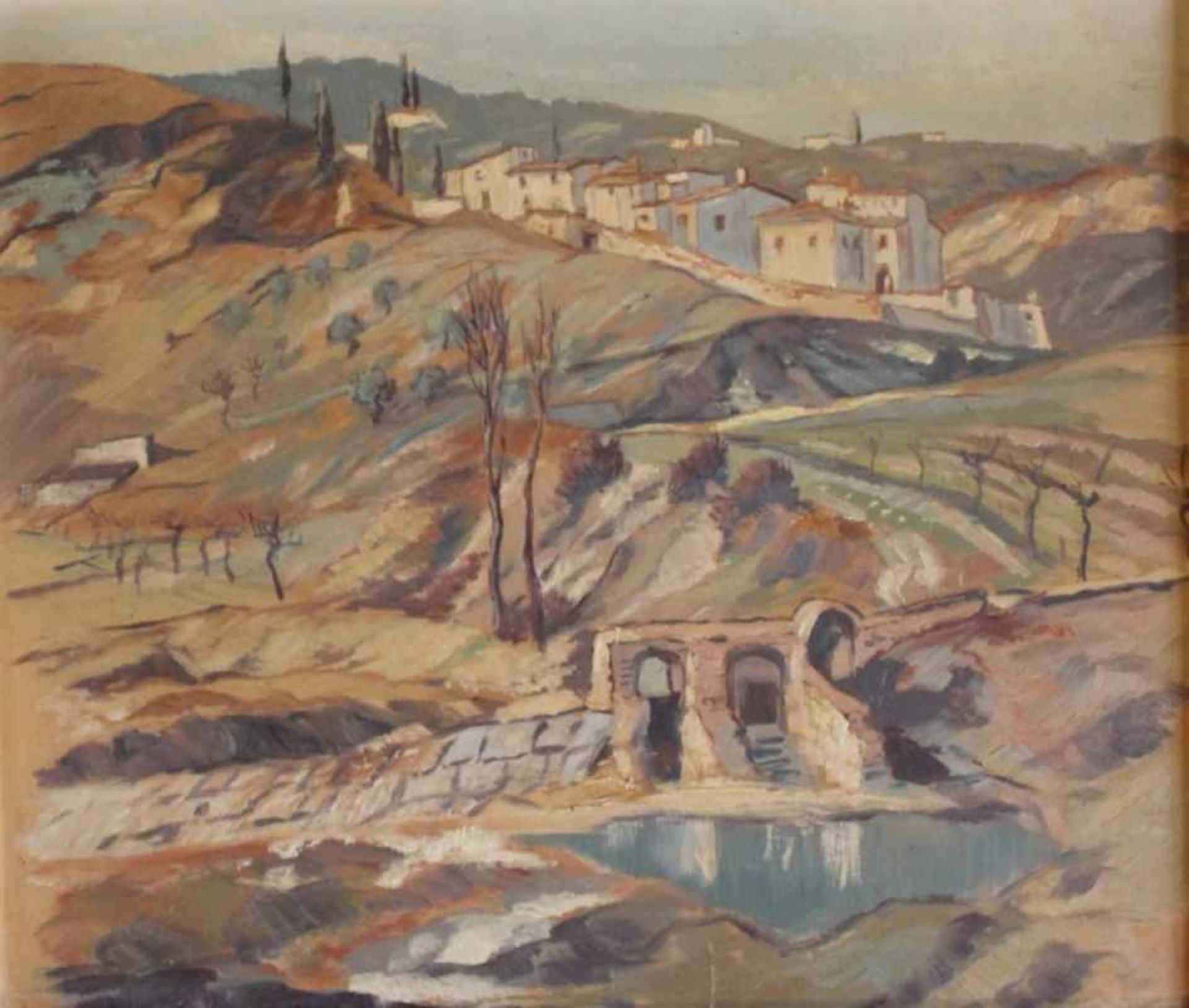 Gemälde - Wilhelm Niedermayer (1899 Passau-1965 Englburg) "Italienische Landschaft bei Florenz",