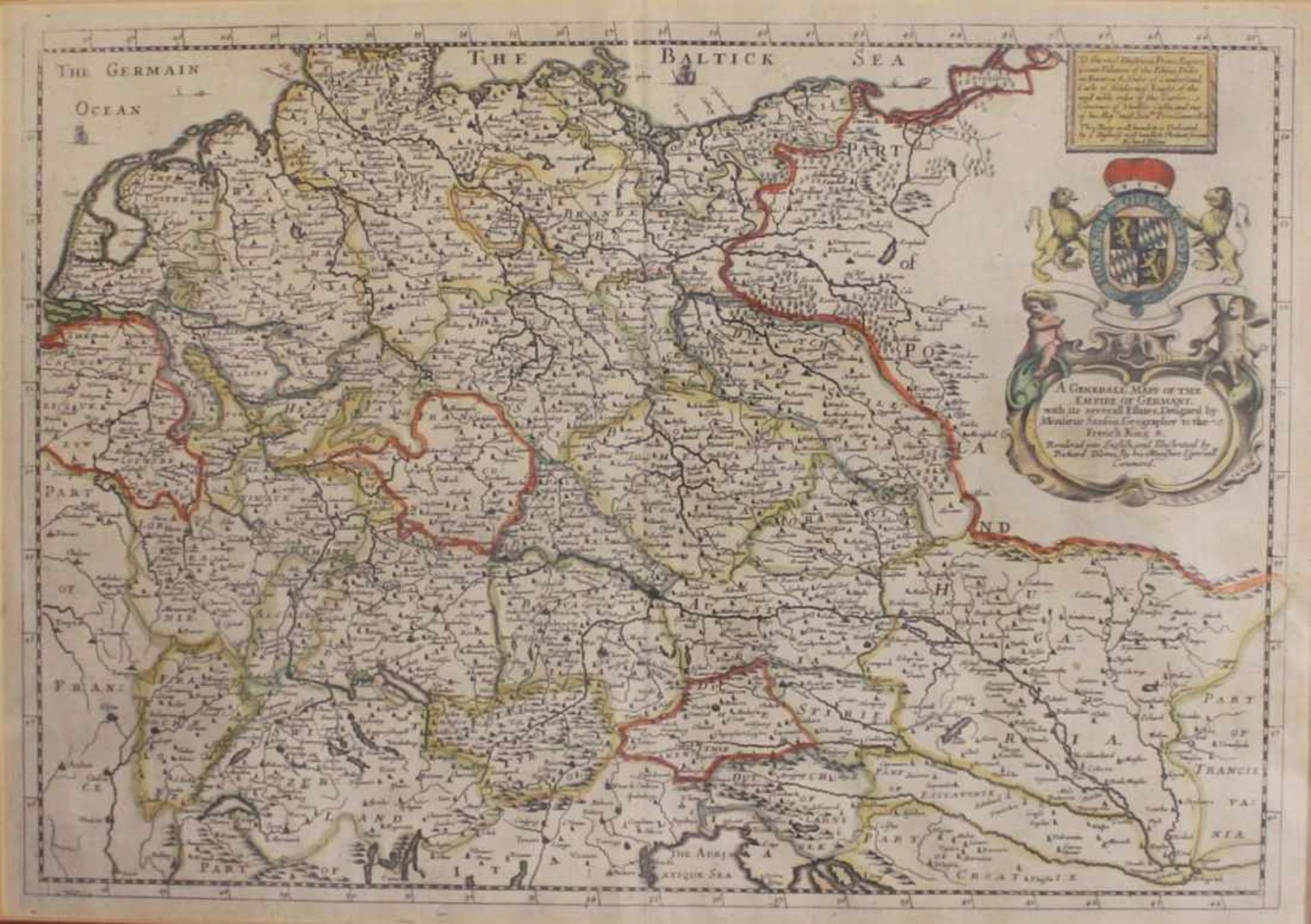 Landkarte Deutschland - Richard Blome (England 1635 - 1705) "A Generall Mapp of the Empire of