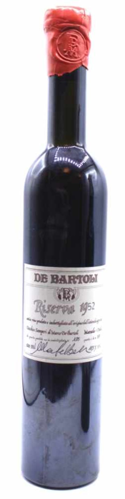 Flasche Wein - De Bartoli Riserva 1952 di questa portita ne ho imbottigliate N 135, Questo i la N.