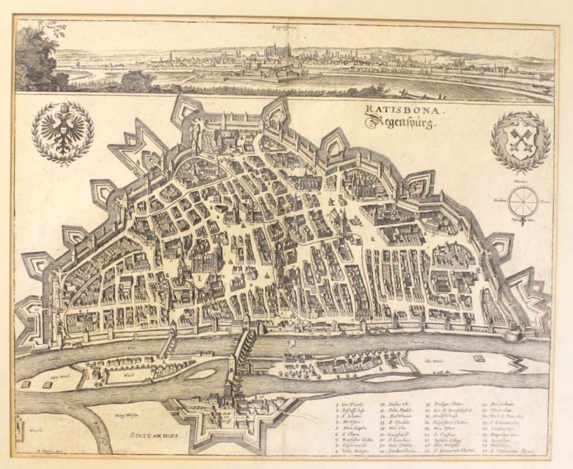 Kupferstich - Matthäus Merian (1593 Basel - 1650 Langenschwalbach) und Wenzel Hollar (1607 Prag -