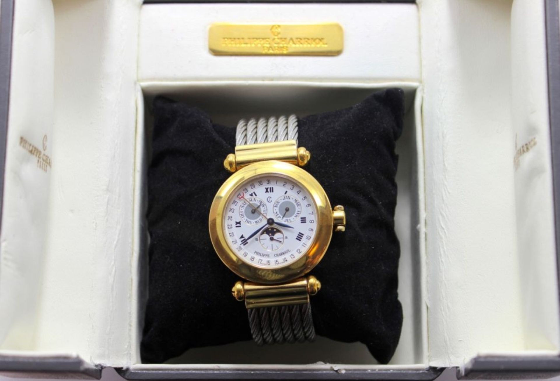 Armbanduhr - Marke Philippe Charriol Schweizer Quarzwerk, im Deckel Christopher Columbus,