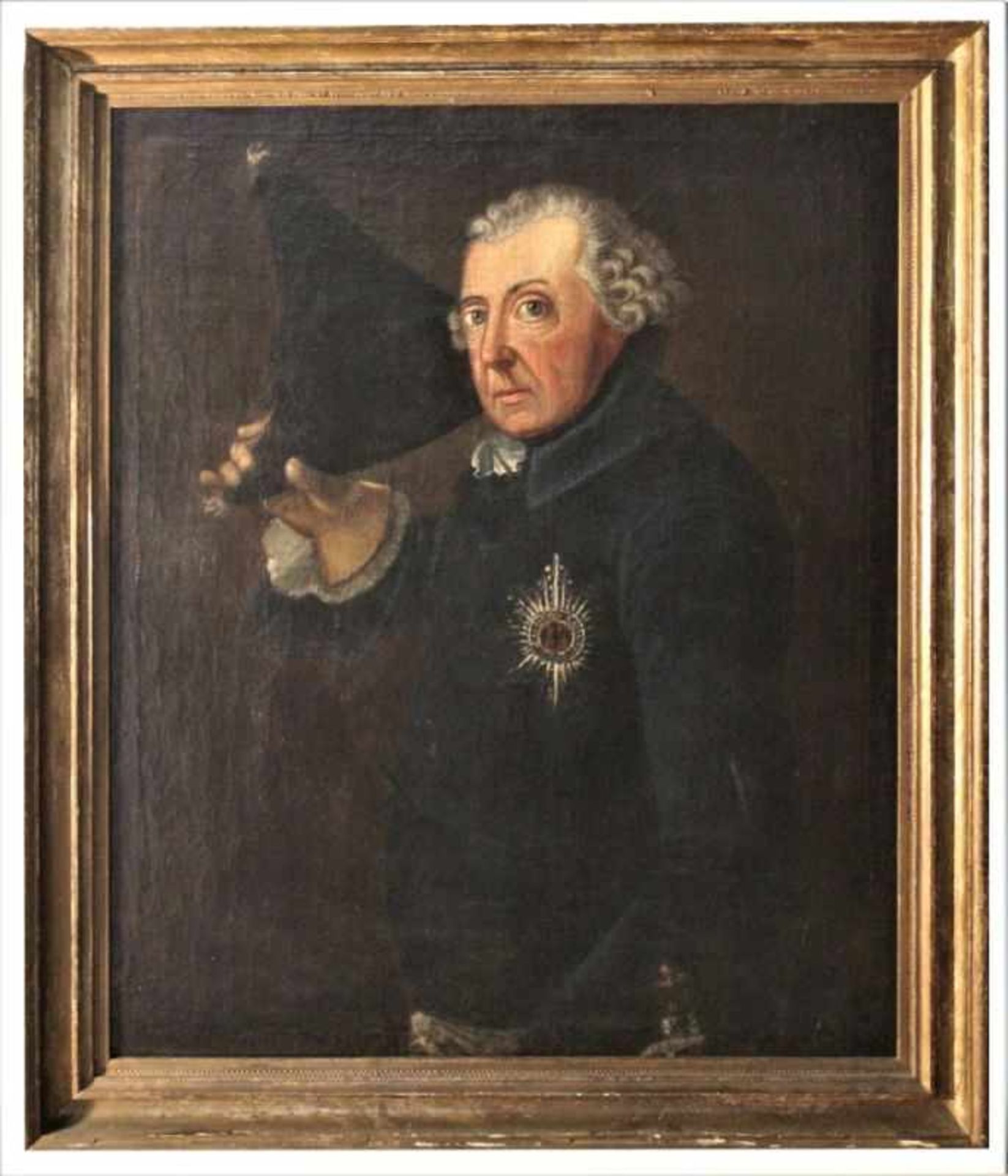Gemälde - nach Johann H.C. Franke (1738 Havelberg - 1792 Berlin) "Portrait König Friedrich II. von