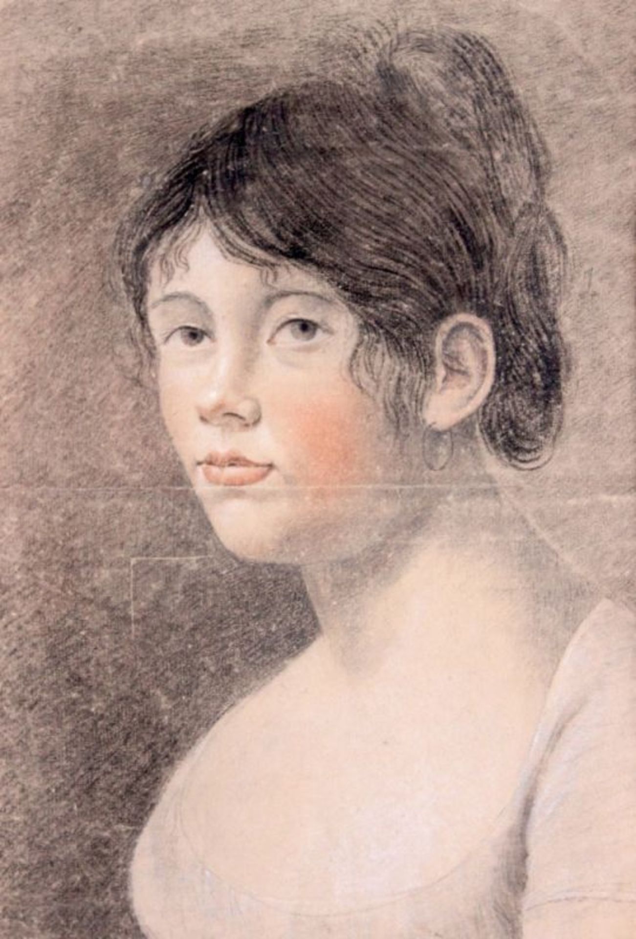 Zeichnung - Umkreis Philipp Otto Runge (1777 Wolgast - 1810 Hamburg) "Brustportrait einer jungen