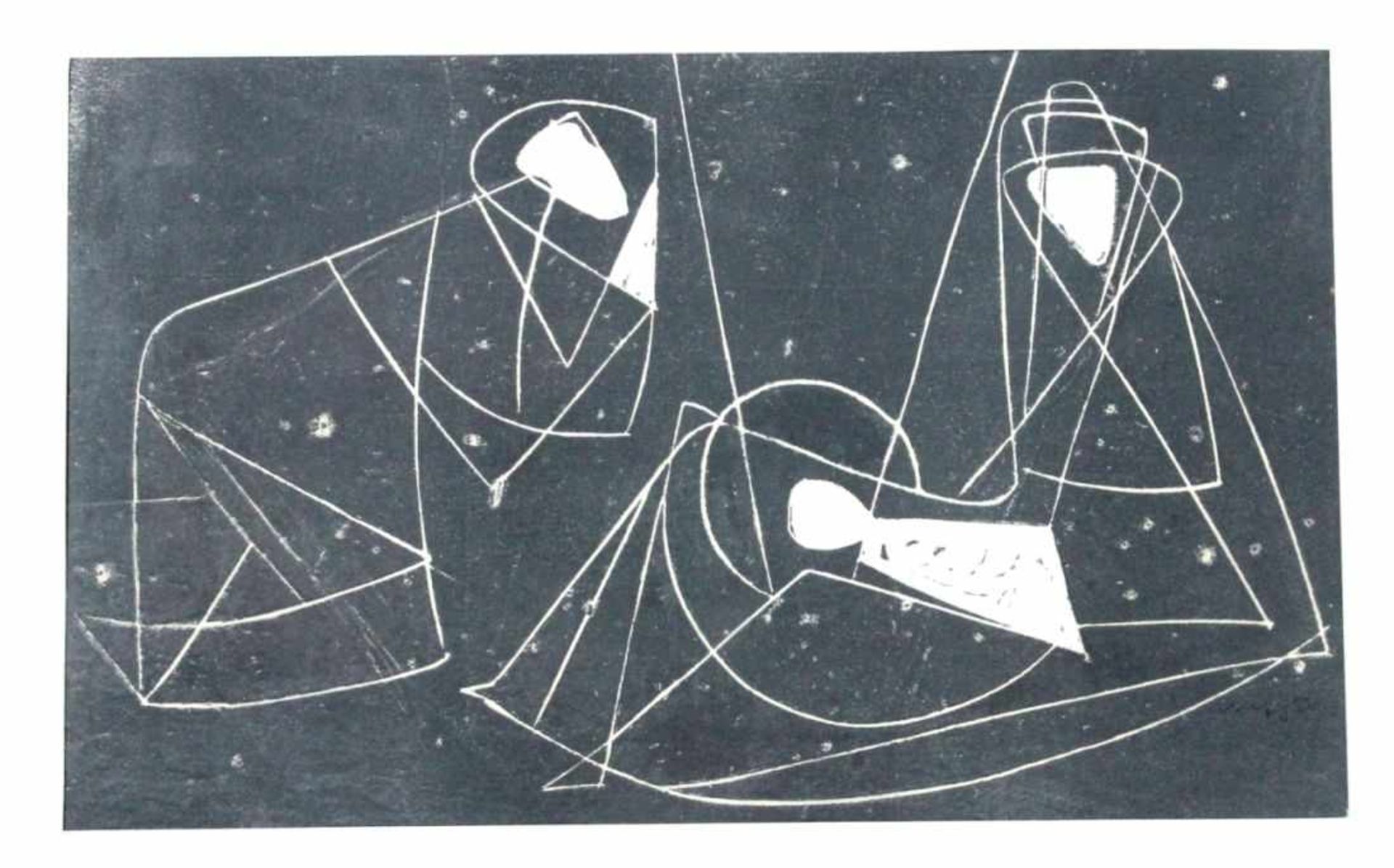 Serigrafie - Will Ulfig (1910 Breslau - 1983 Regensburg) "Heilige Familie", 1957, Passepartout mit