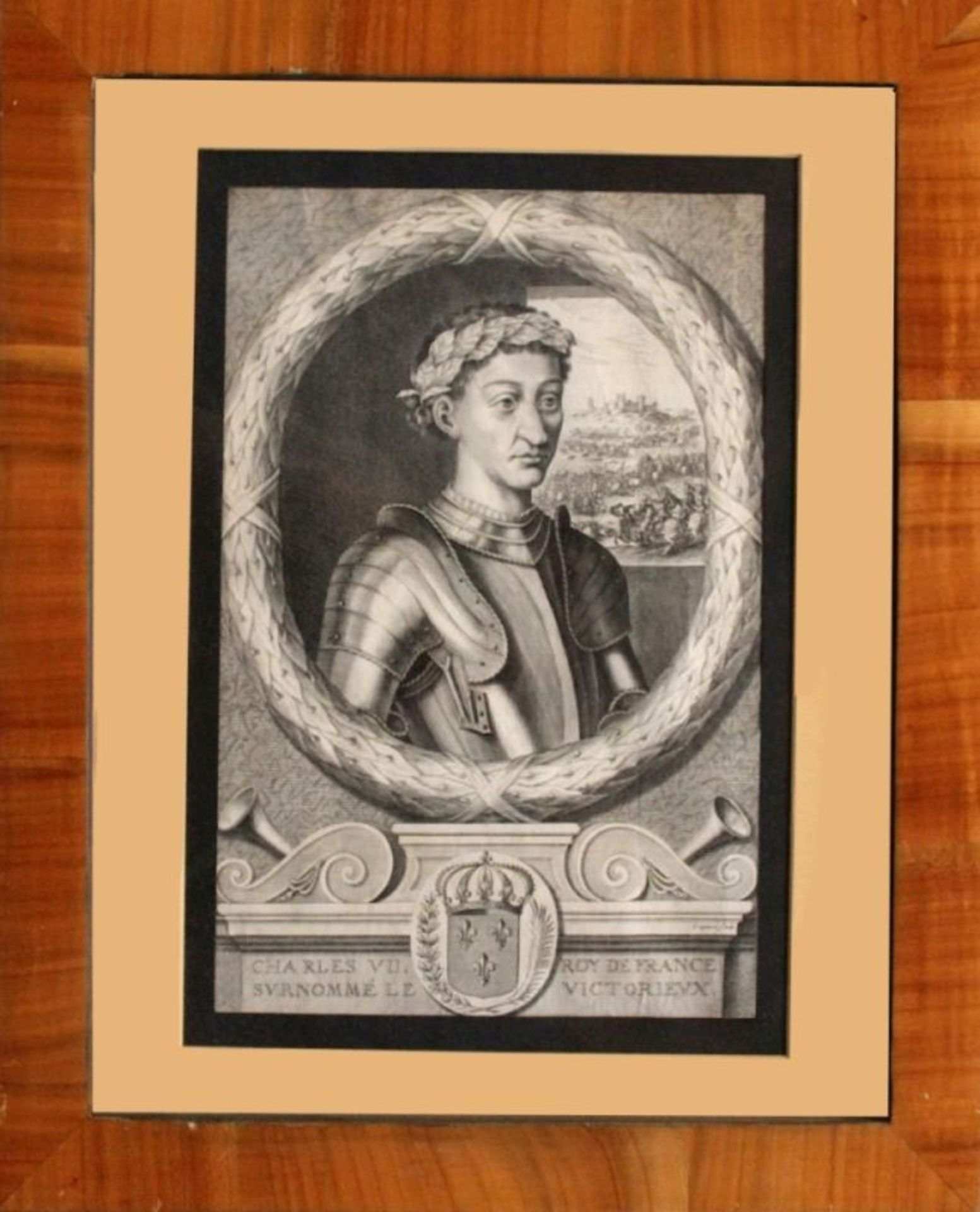 Kupferstich - Frankreich 18.Jahrhundert "Bildnis Charles VII, König von Frankreich", gest. von