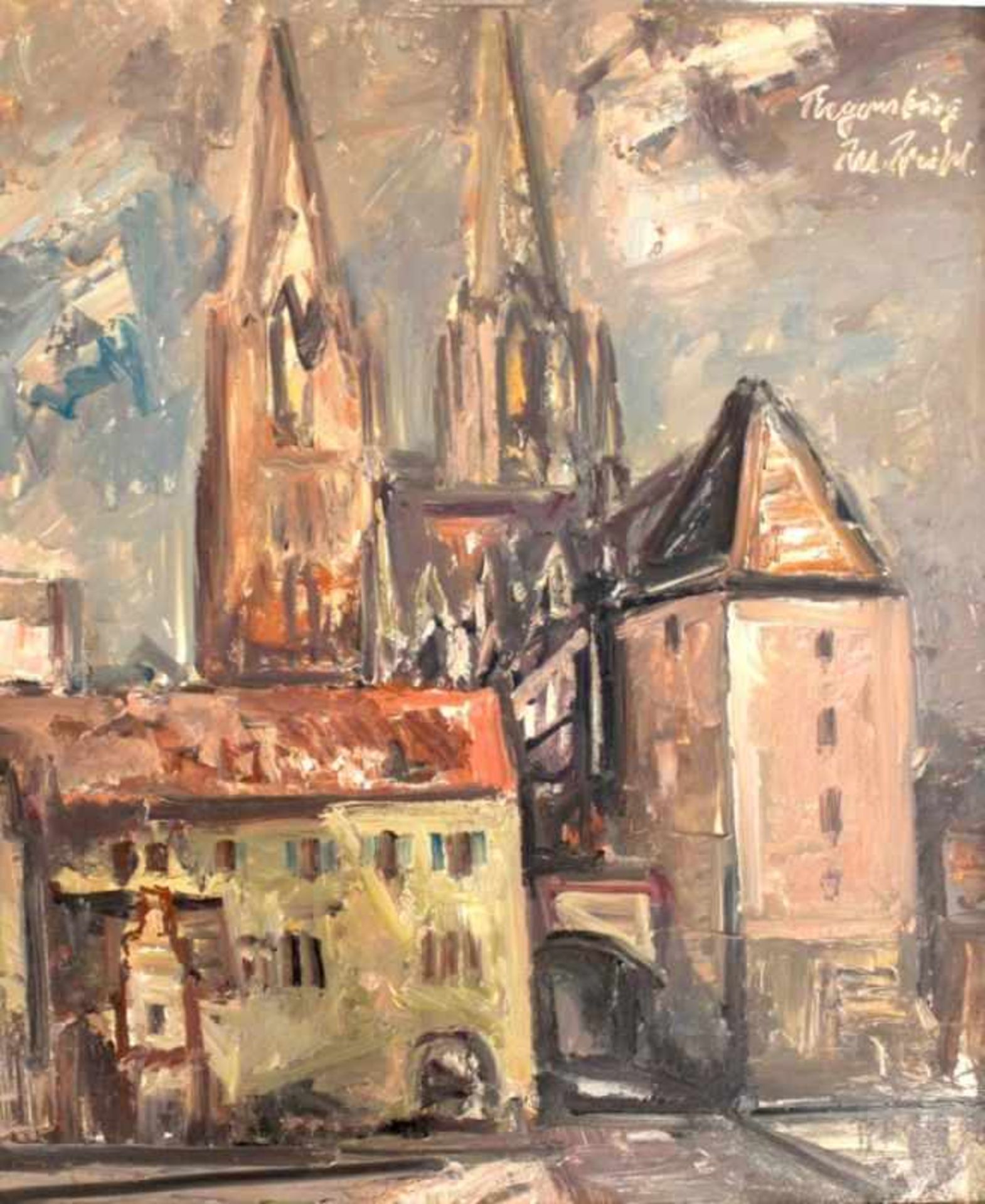 Gemälde - Rupert Preissl (1925 Eitlbrunn bei Regensburg - 2003) "Regensburg", r.o. signiert, Öl