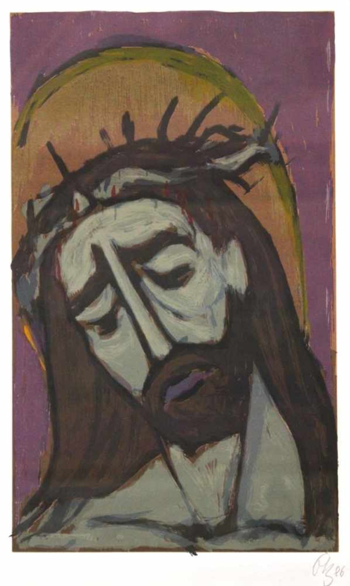 Serigraphie - Otto Baumann (Regensburg 1901 - 1992) "Christus", r.u. monogrammiert, datiert (19)