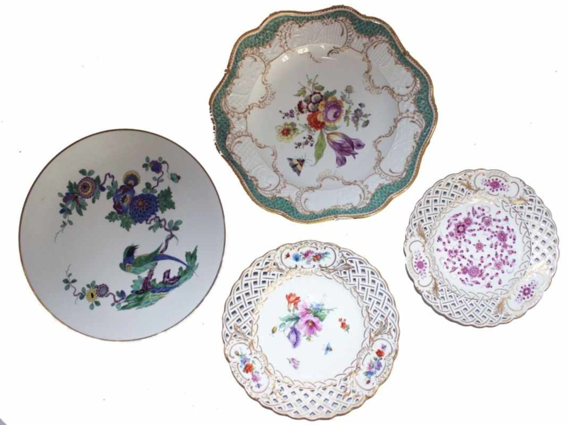 Lot Sammelteller - Marke Schwerter Meissen blaue Schwerter Marke unterglasur,1. um 1900, im