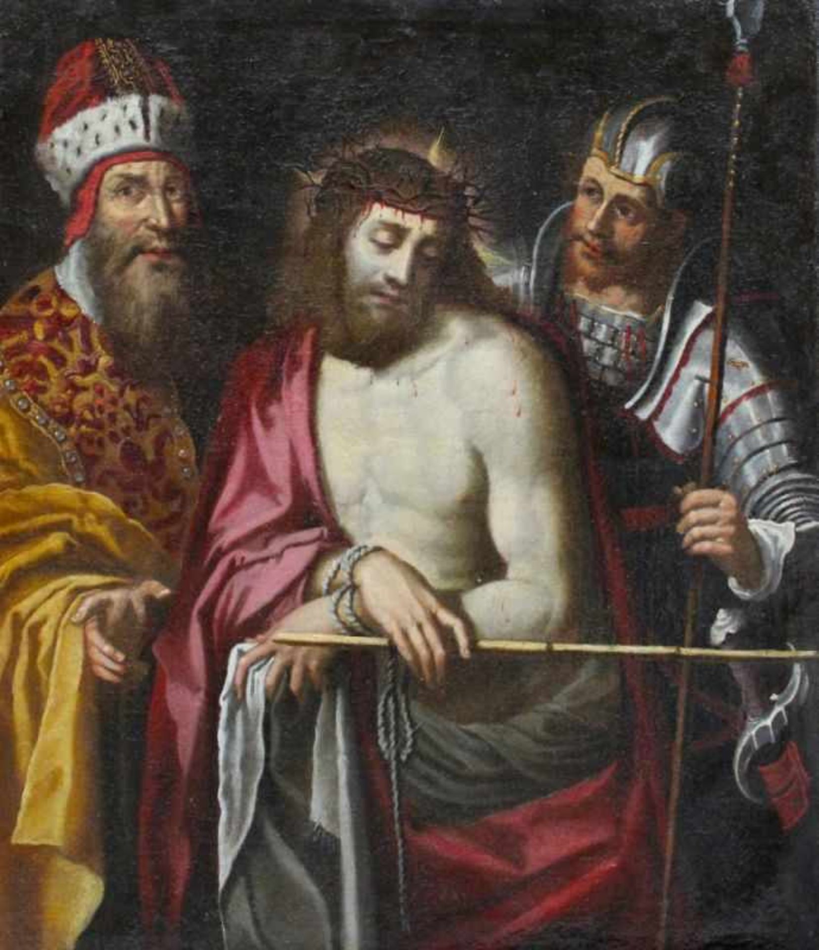 Altmeistergemälde - wohl Italien 17.Jahrhundert "Verurteilung Christi", unsigniert, rückseitig