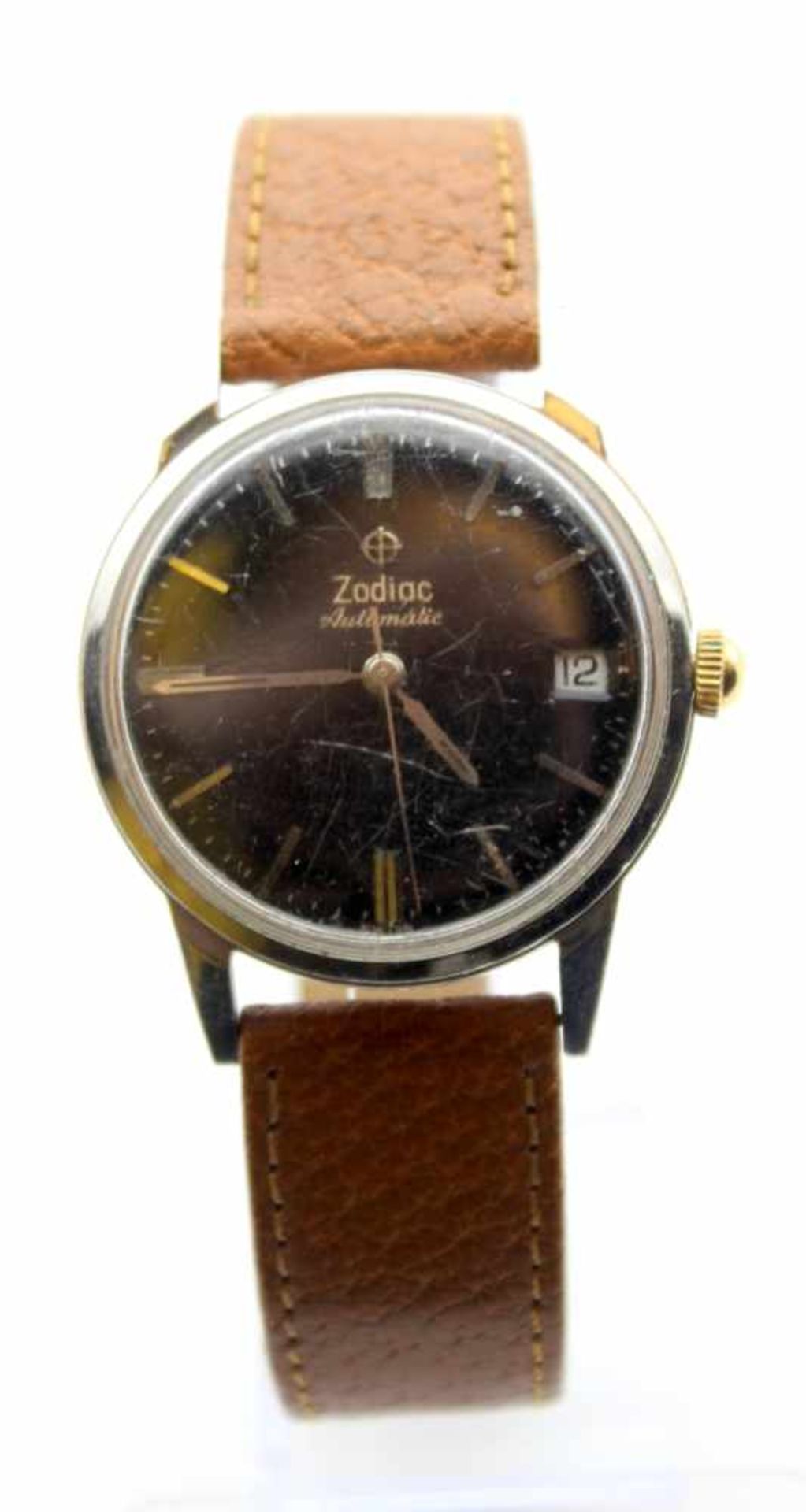 Armbanduhr - Marke Zodiac Swiss schwarzes Zifferblatt mit silb. Stabindexen und vers. Zeigern,