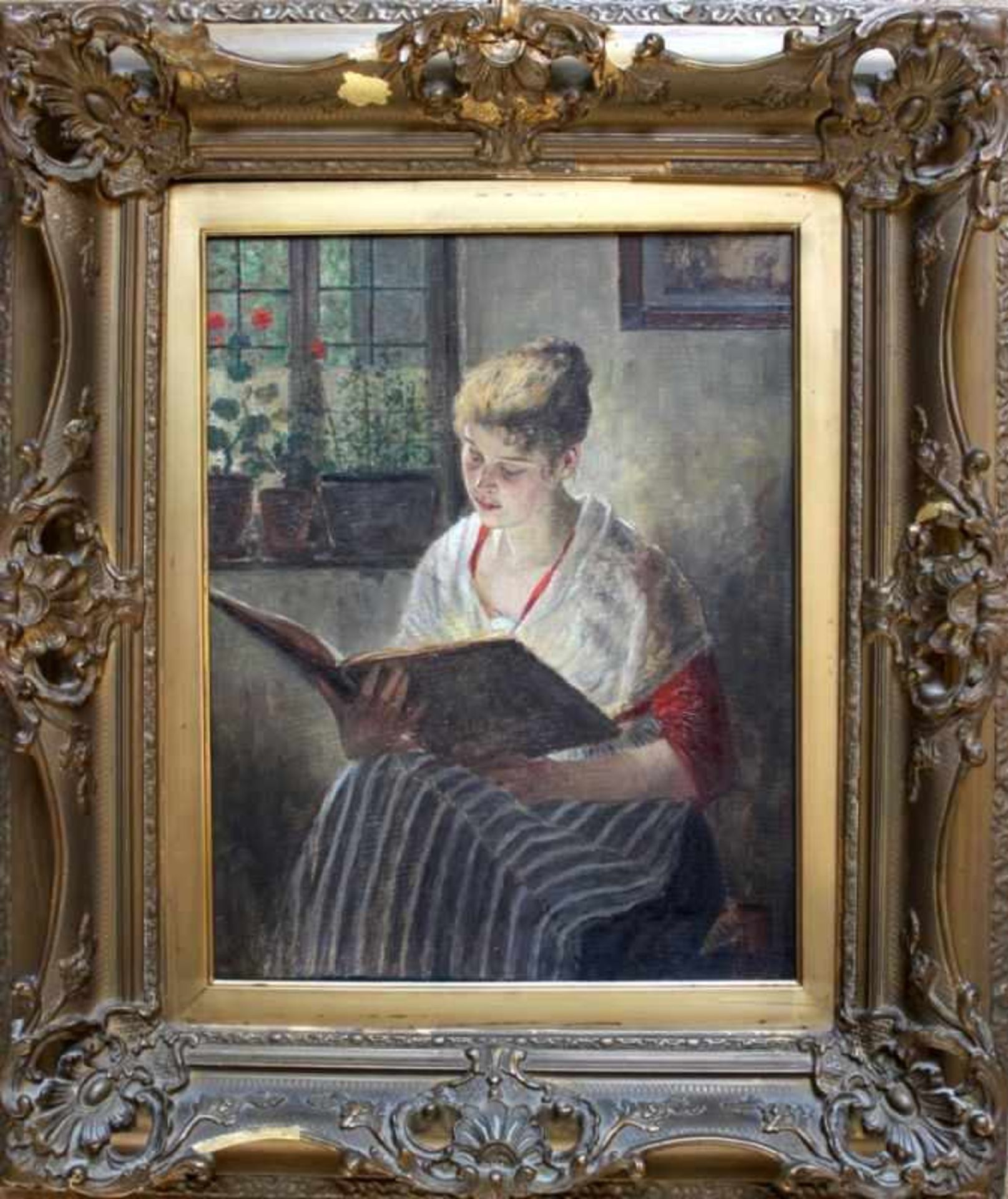 Gemälde - Walther Firle (1859 Breslau - 1929 München) "Interieur mit lesendem Mädchen", r.u.