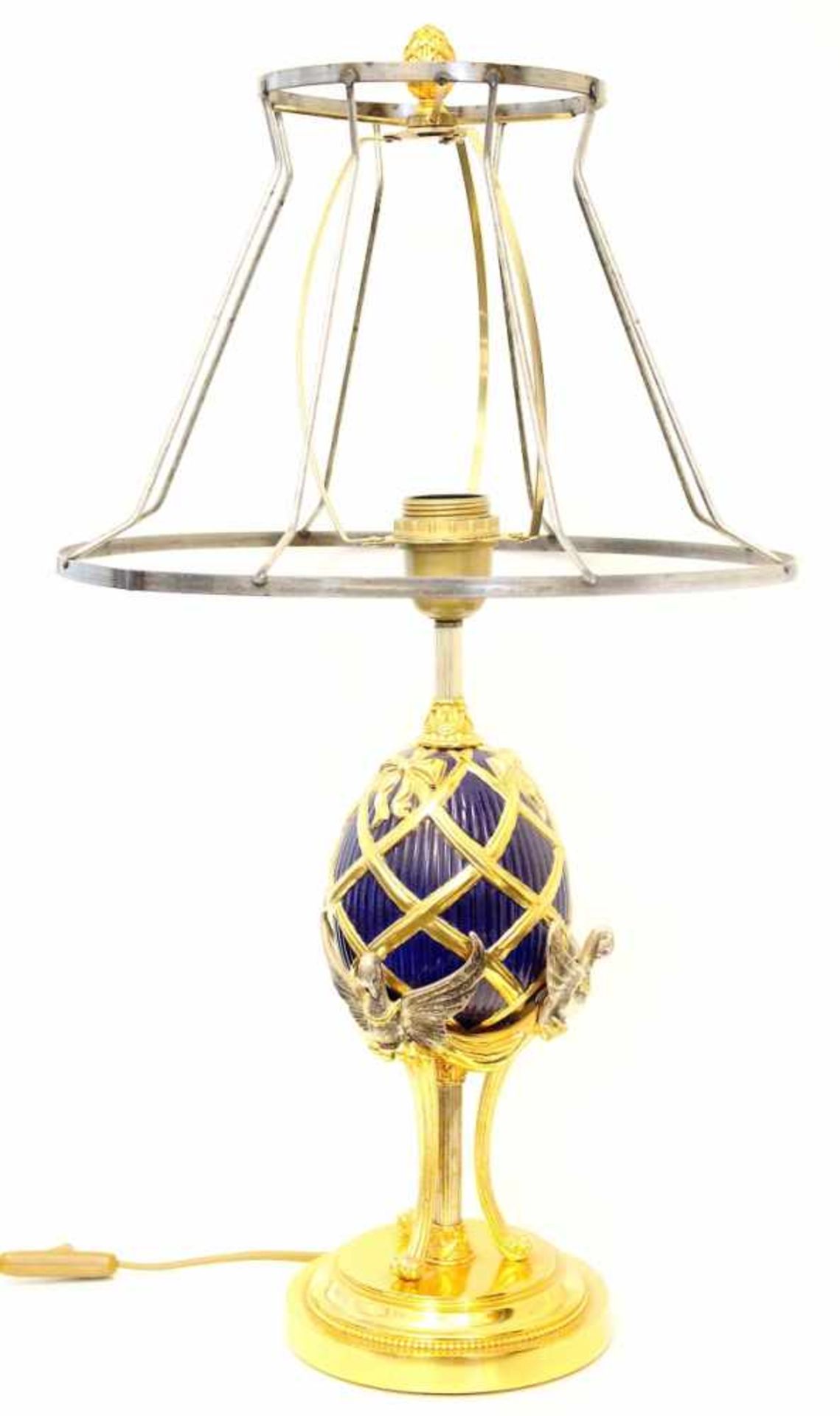 Tischlampe "The Faberge Imperial Egg Lamp", Marke Franklin Mint, 1992, 1-armig, Metall,