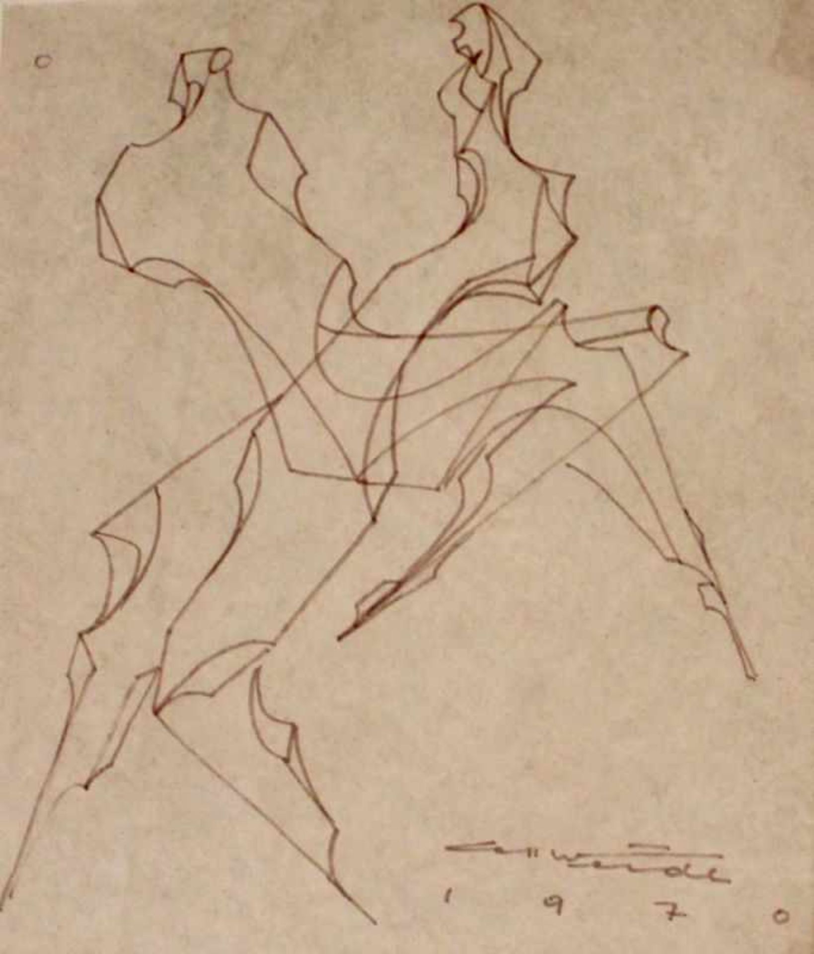 Zeichnung - Seff WEIDL (1915 Eger -1972 Inning am Ammersee) "Abstrakte Figurenkomposition", r.u.