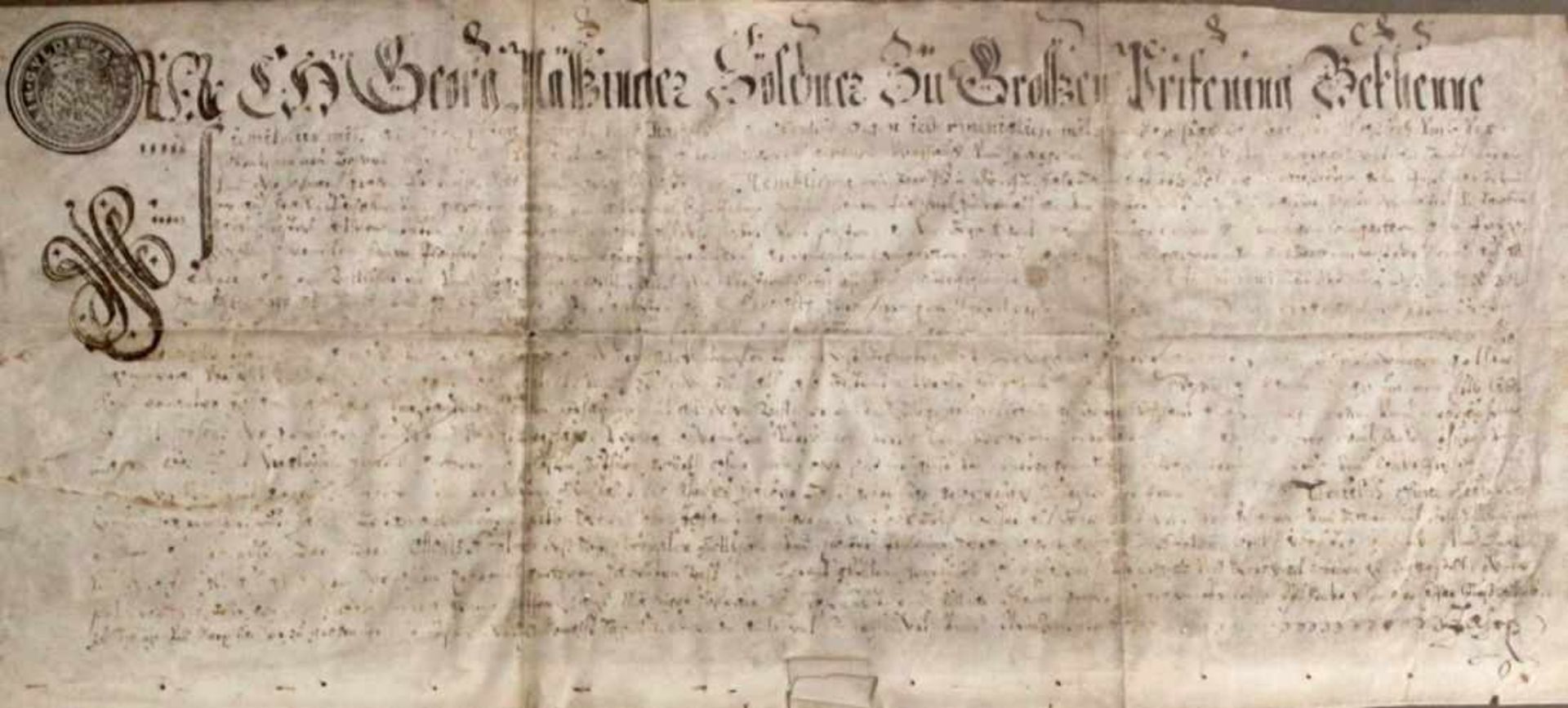 Urkunde - Regensburg / Prüfening 18.Jahrhundert handschriftlich: "Gebäudeübergabe von Georg