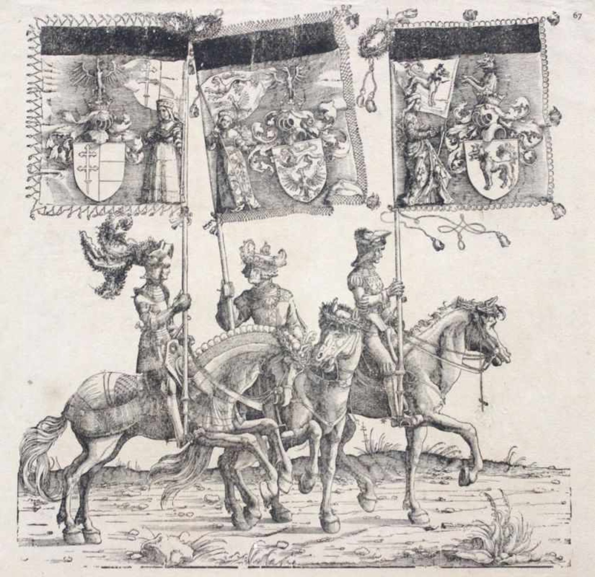 Holzschnitt - Albrecht Altdorfer (1480 Altdorf - 1538 Regensburg) "Triumphzug Kaiser Maximilians -