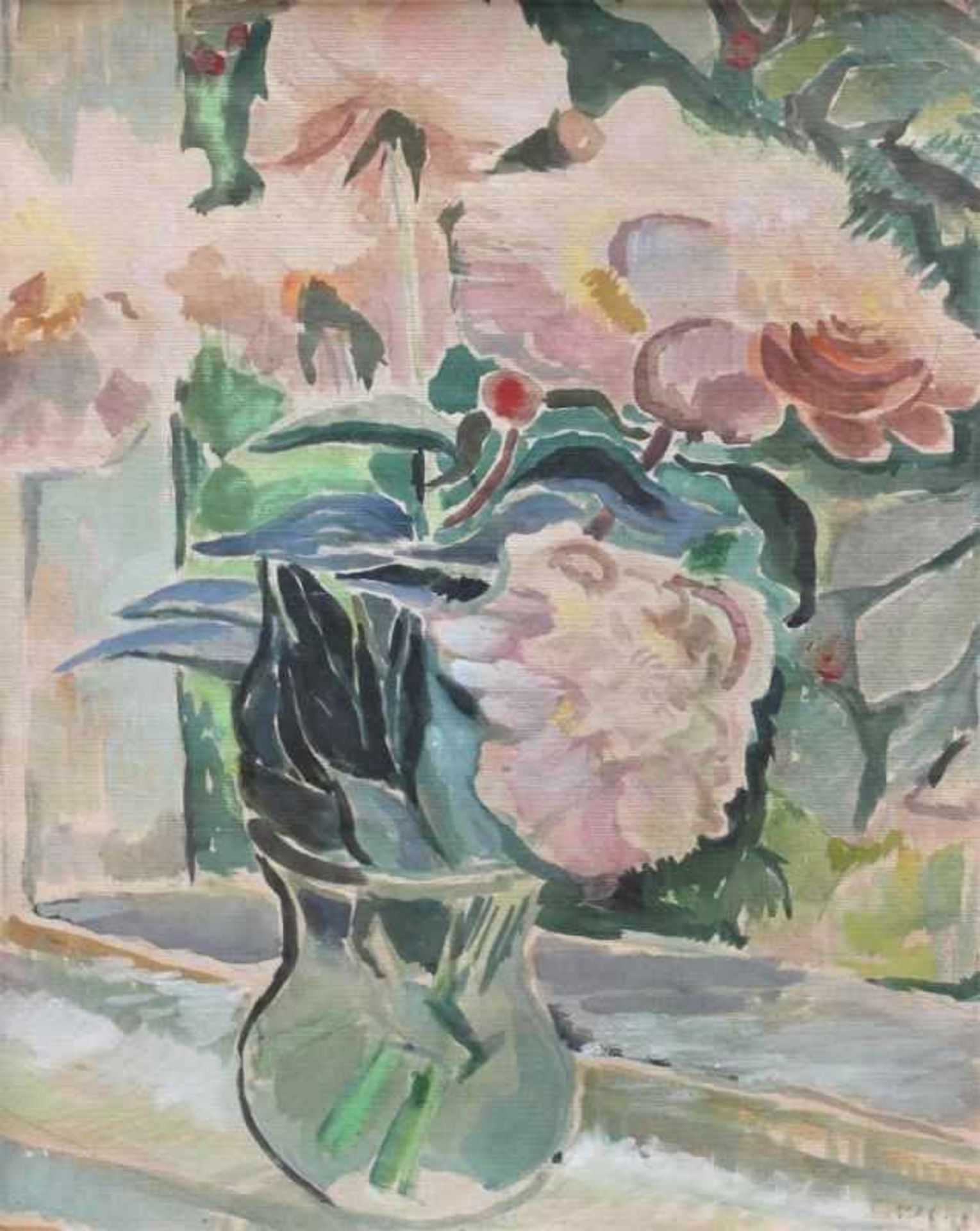 Aquarell - Willi Ulfig (1910 Breslau - 1983 Regensburg) "Blumenstillleben", r.u. signiert,