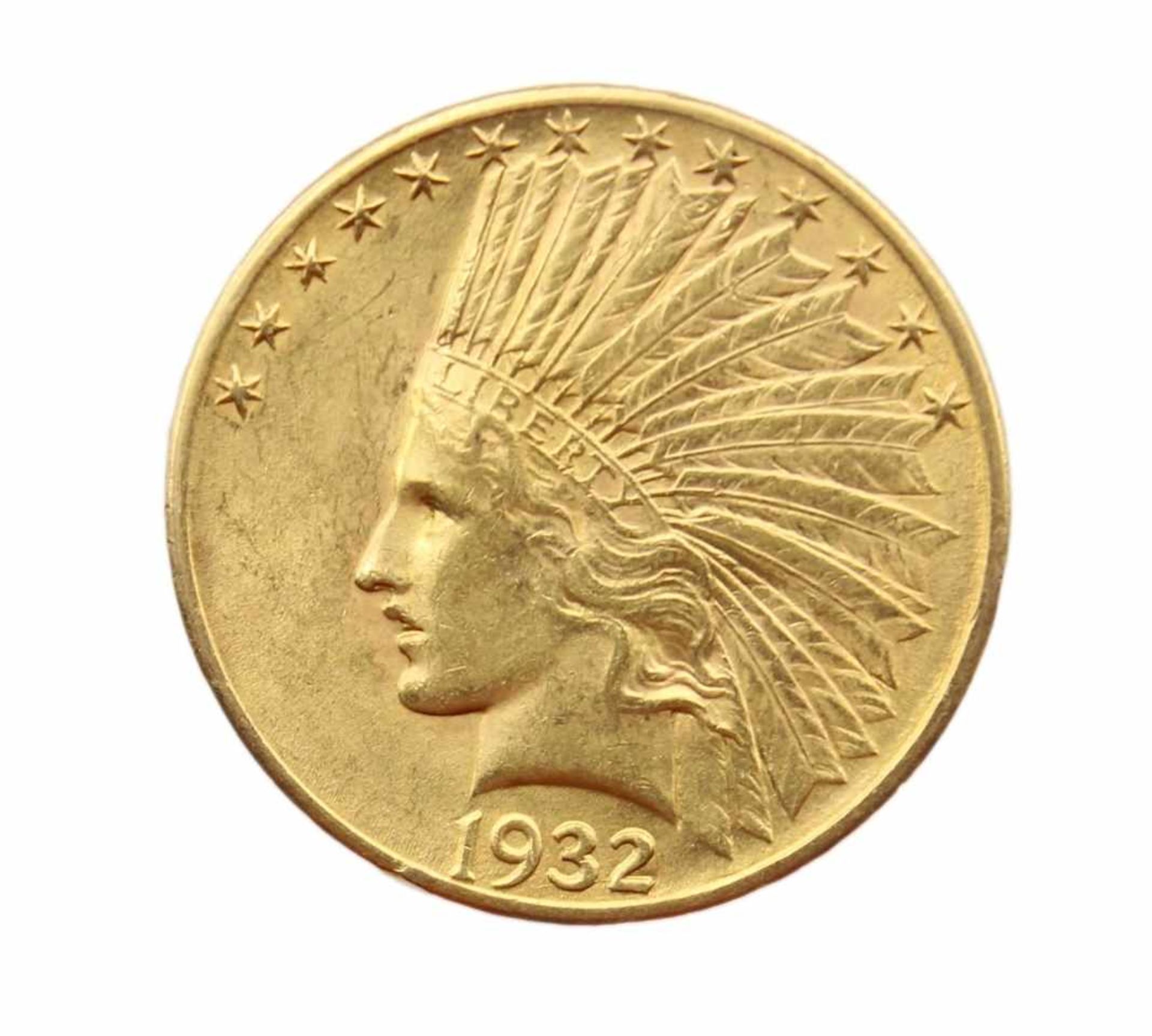 Goldmünze - United States of America 10 Dollars, 1932, d.= ca. 27 mm, ca. 16,7 Gramm- - -25.00 %