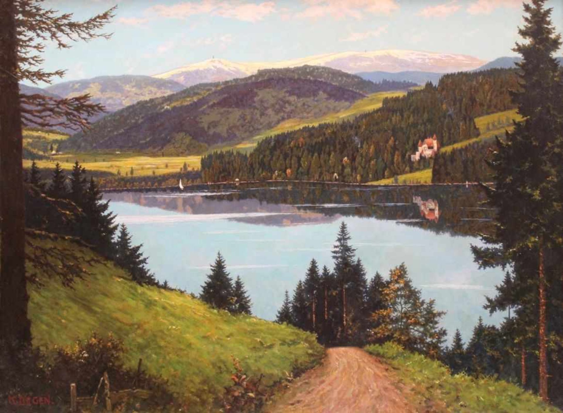 Gemälde - Karl Degen (19./20.Jahrhundert) "Titisee im südlichen Schwarzwald in Baden-Württemberg",