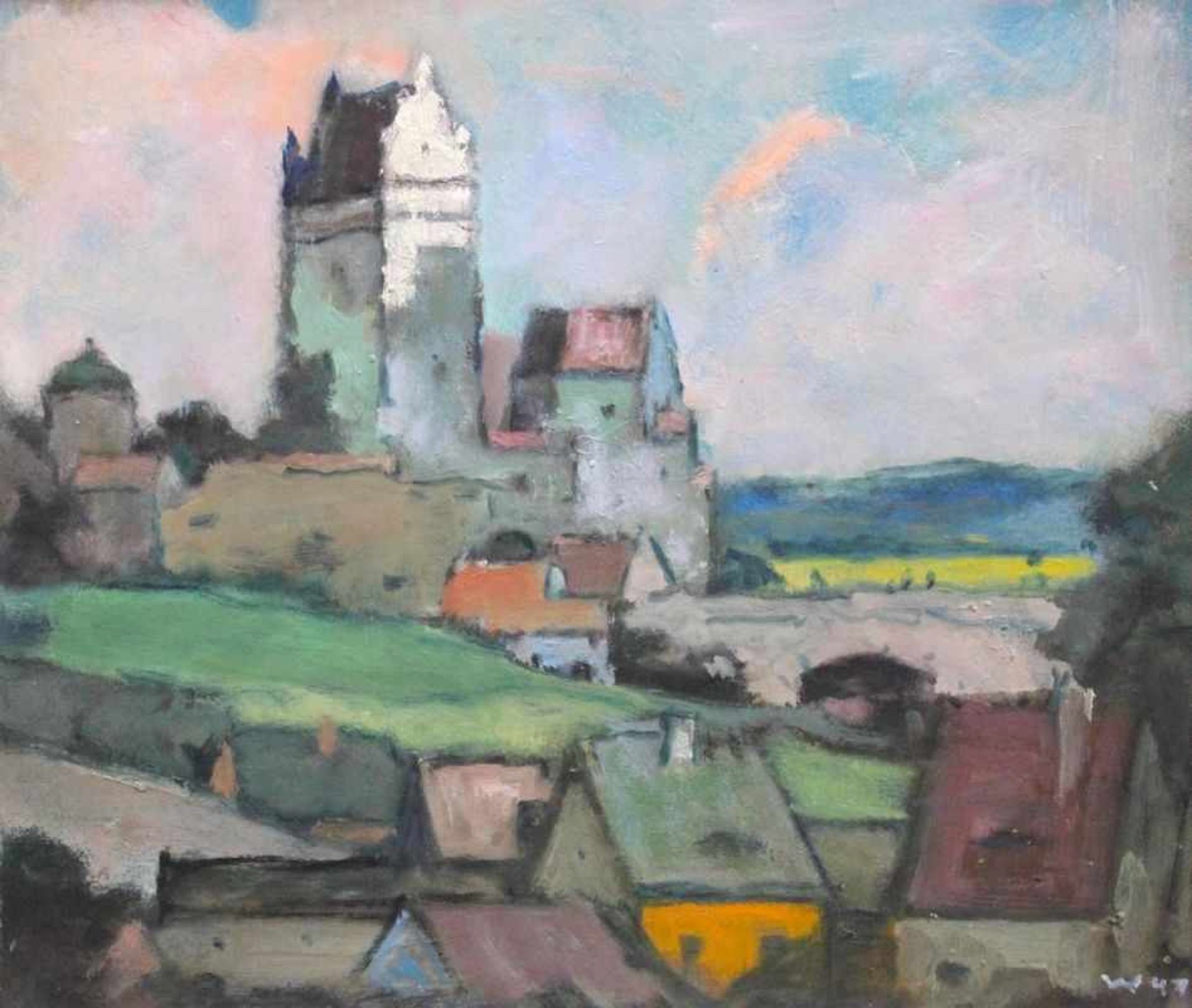 Gemälde - Max Wissner (1873 Geiersberg/Böhmen - 1959 Regensburg) "Oberpfälzer Landschaft mit