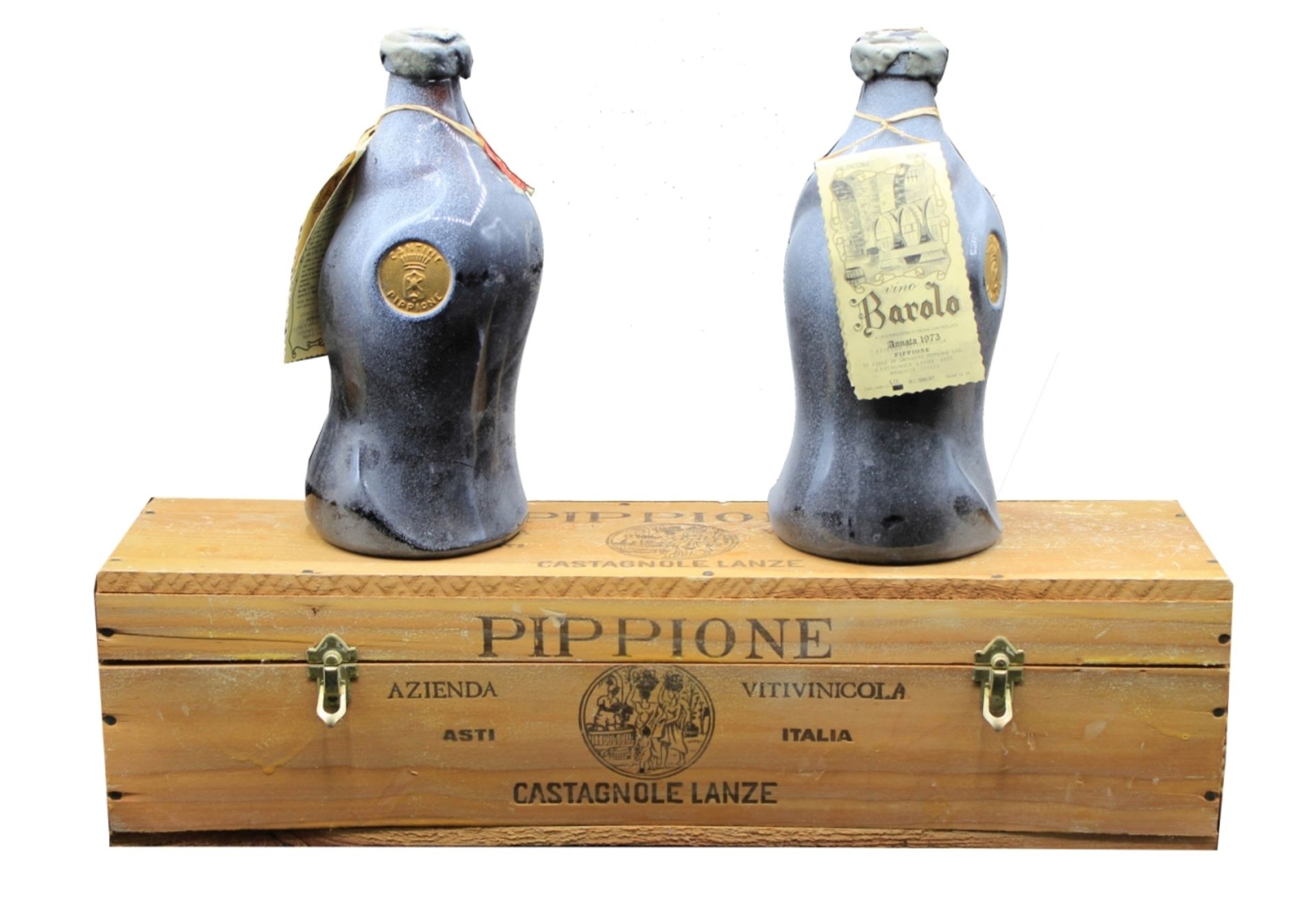 Wein - Barolo Cantine Pippione Italien 1973, mit Papiersiegel, unverkostet, 2 Flaschen, Original-