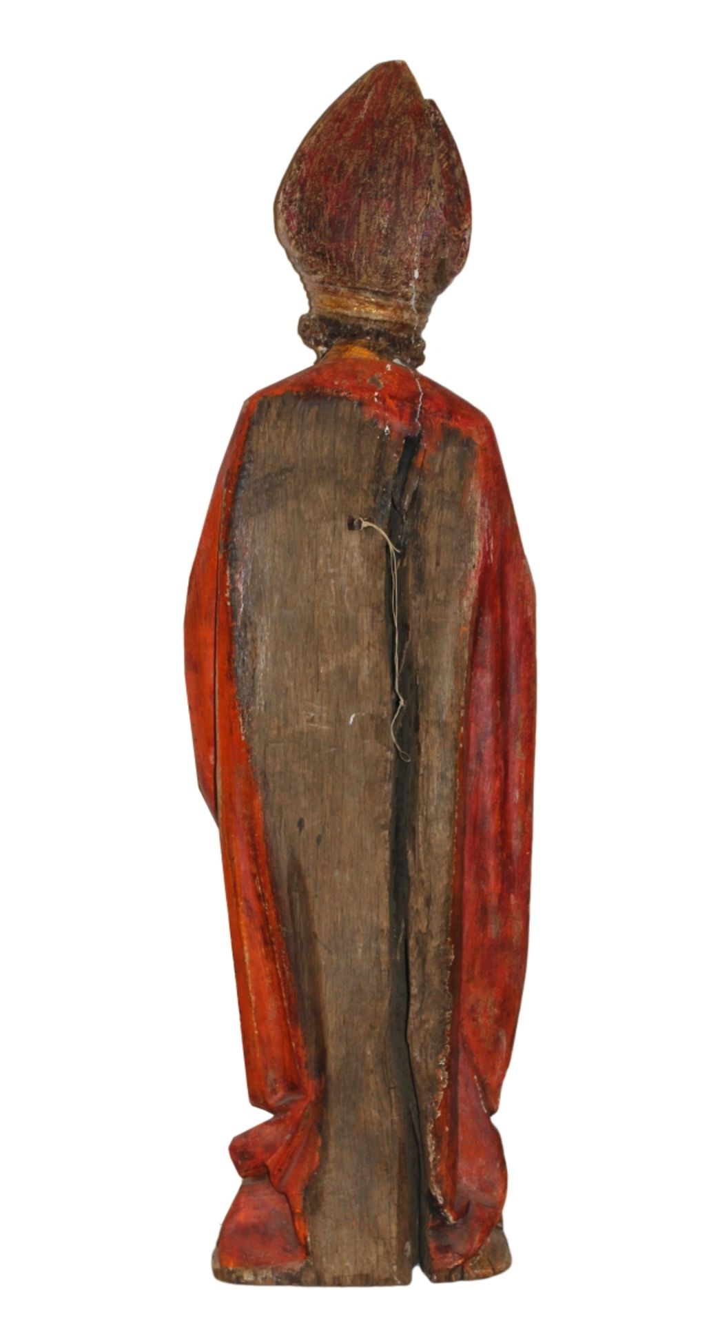 Skulptur - Gotisch um 1500 (?) "Heiliger Martin", Holz geschnitzt und gefaßt, stehende Figur mit - Image 2 of 2
