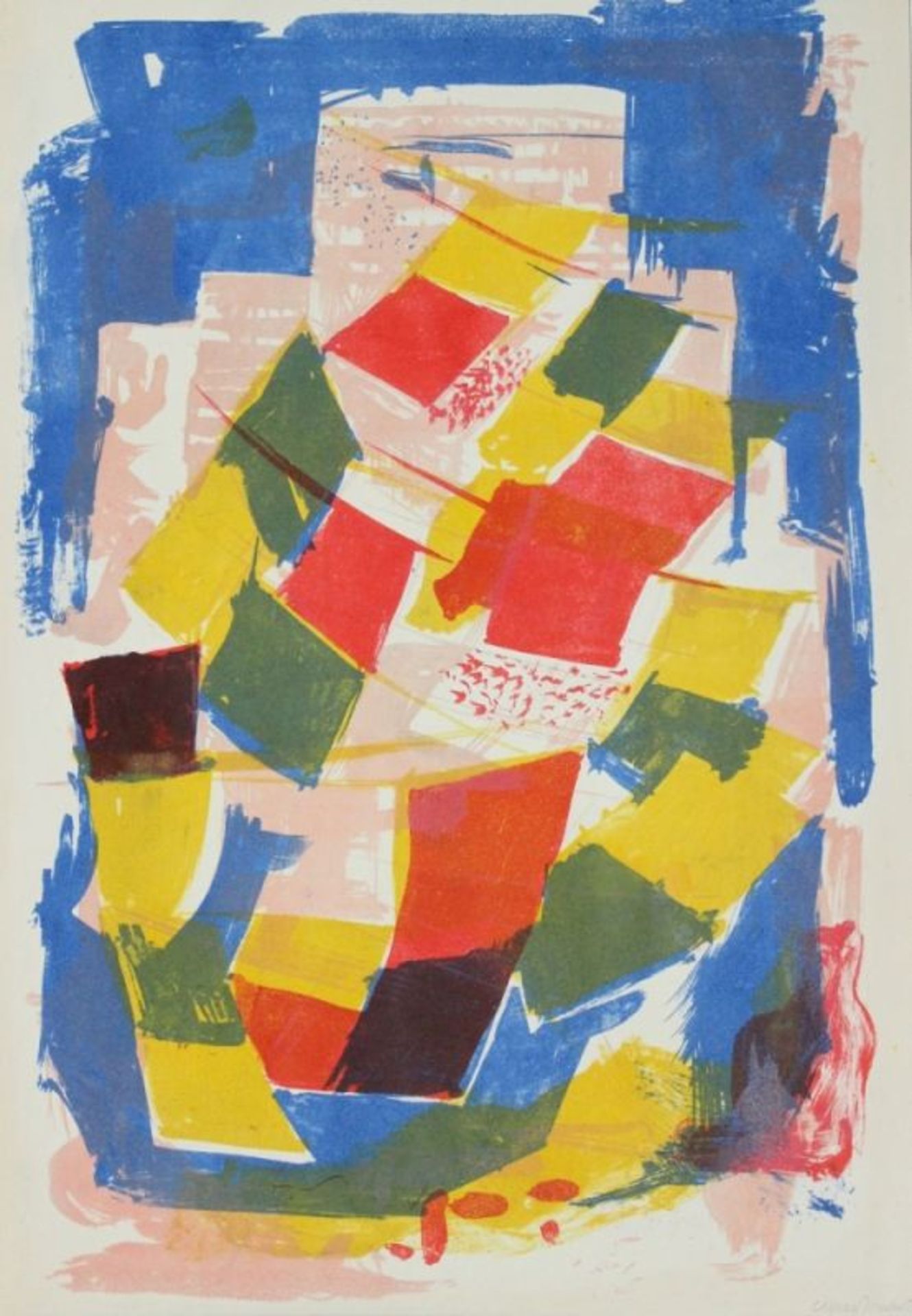 Farblithographie - Oskar Matulla (1900 - 1982 Wien) "Moderne Stadtansicht", r.u.