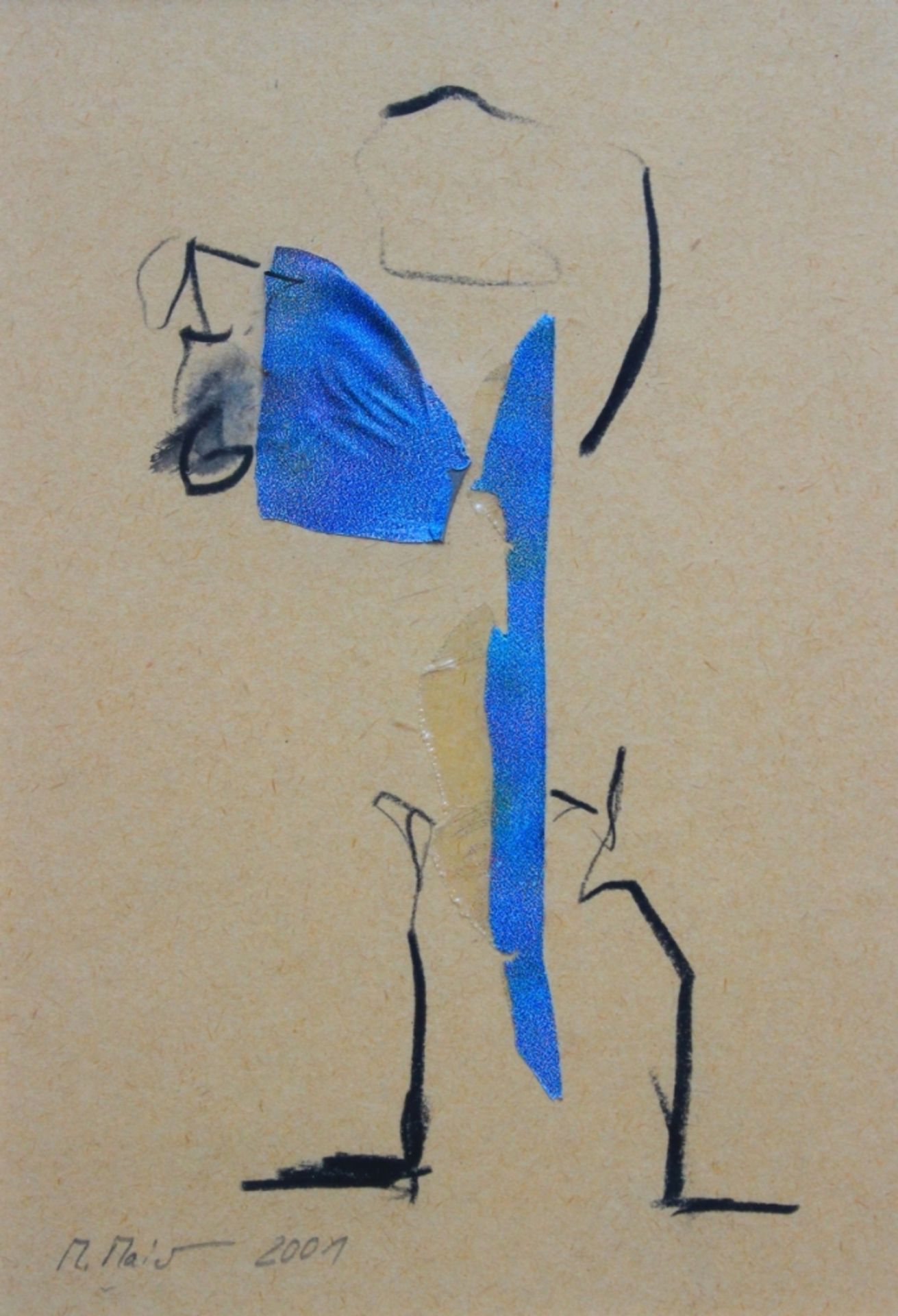 Collage- Maria Maier (1954 Amberg) "Ohne Titel", l.u. signiert, datiert 2001, auf Papier, Maße ca.