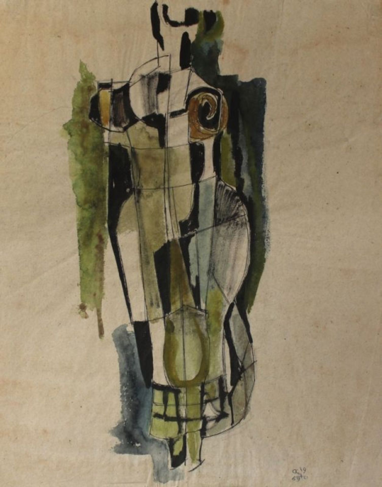 Zeichnung - Oskar Matulla (1900 - 1982 Wien) "Abstrakte Darstellung - Torso", r.u. monogrammiert,