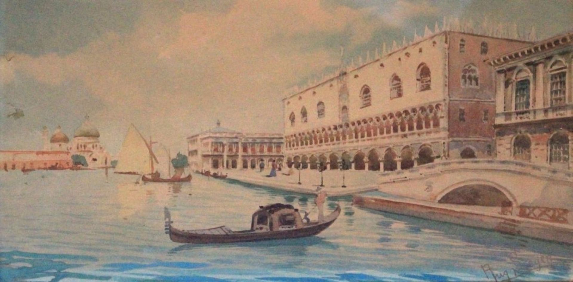 Aquarell - August von Siegen (1850 Wien - sp. in München tätig) "Venedig", r.u. signiert, lasierende