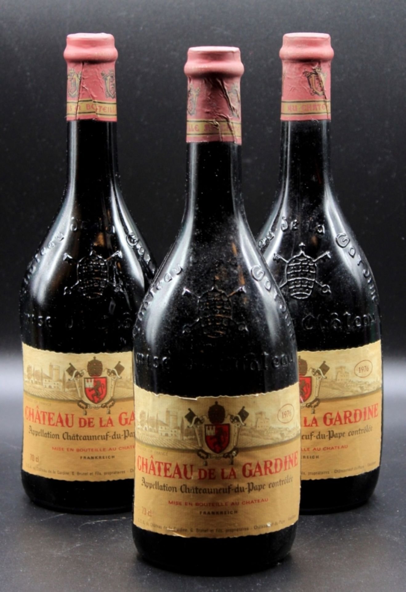 Rotwein - Châteauneuf-du-Pape Château de La Gardine 1976, Rhone, nummerierte Flaschen, 70 cl, G.