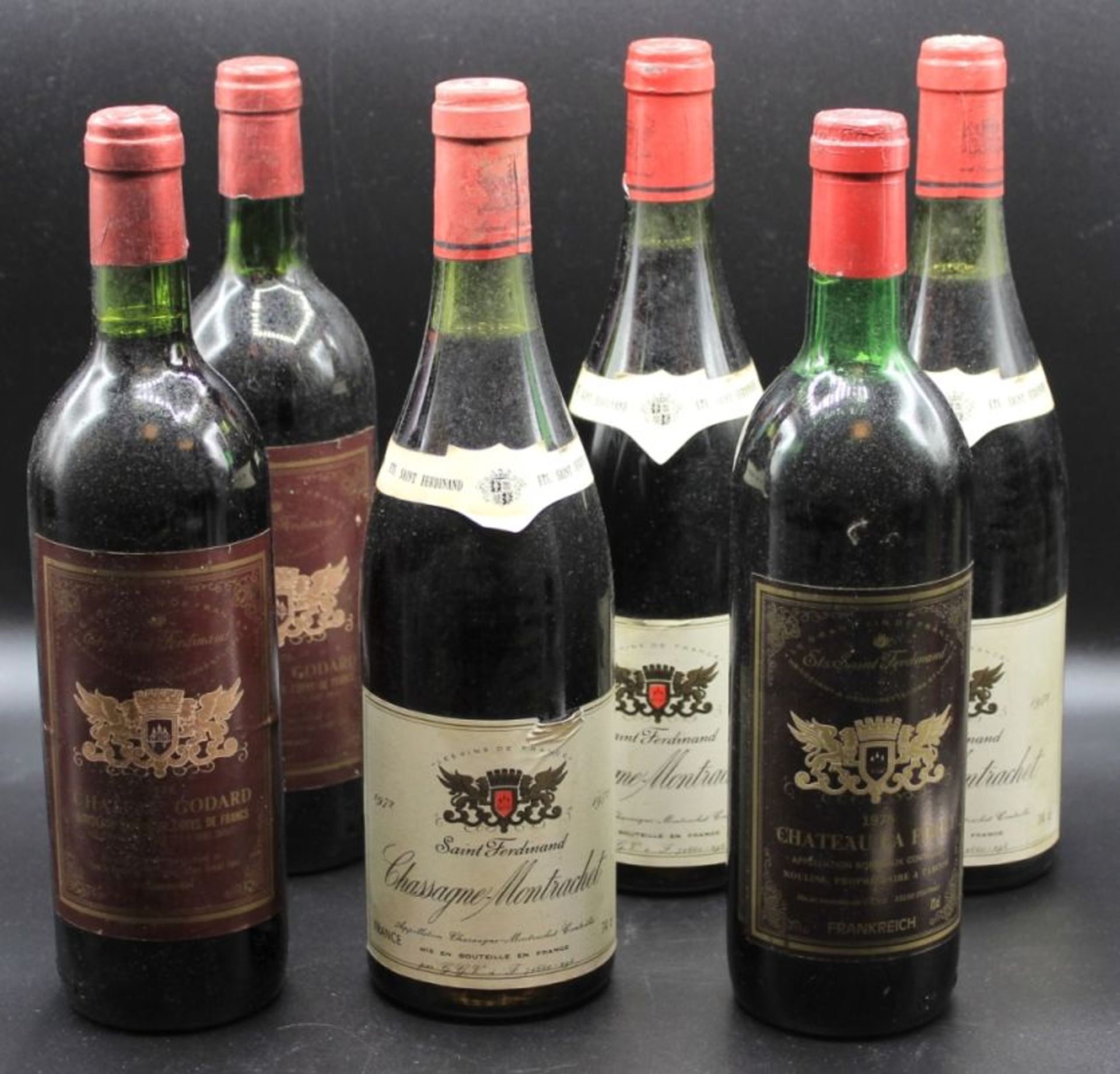 Lot Rotweinflaschen 1. Ets Saint Ferdinand, 1975 / 1976 (2), Chateau Godard, Bordeaux Superieur