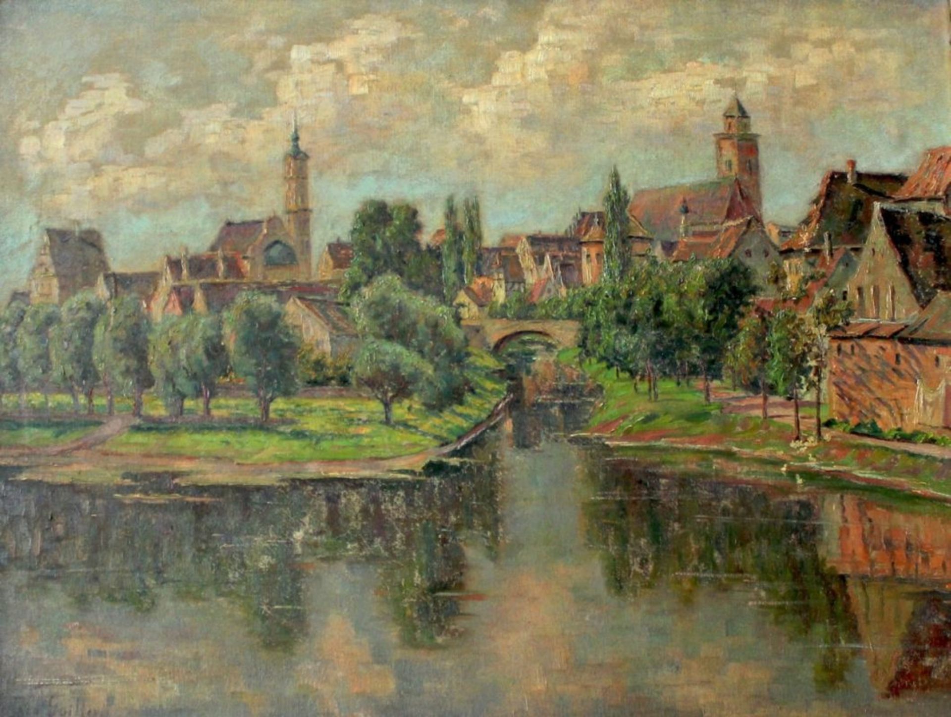 Gemälde - Theodor GUILLERY (1900 München -1976 Buchbach) "Stadtansicht Donauwörth", l.u. signiert,
