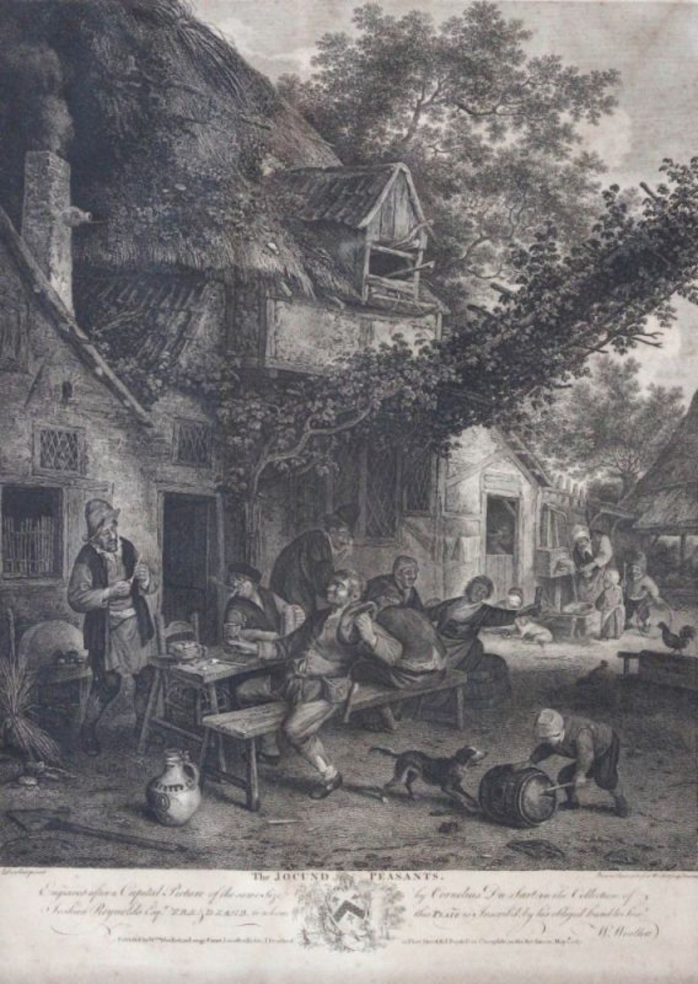 Kupferstich - William WOOLLETT (1735 Maidstone -1785 London) "The Jocund Peasants - holländisches