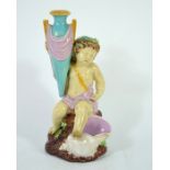 A Minton Majolica figural vase